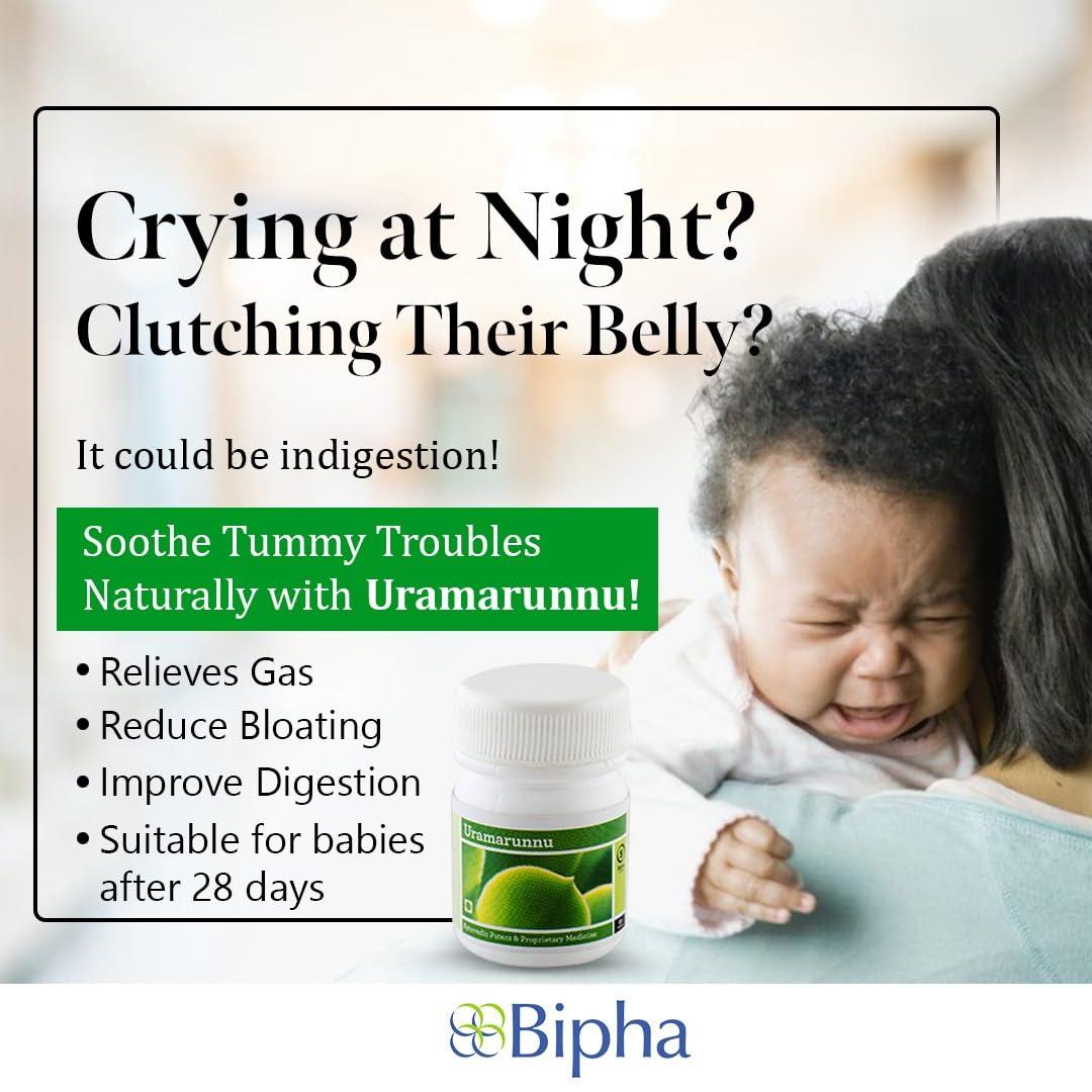 Bipha Ayurveda Bipha Ayurveda Baby Care Uramarunnu Tablets for Griping, Bloating of stomach, colic and to enhance metabolsm & appetite,Mild Natural Digestive for babies