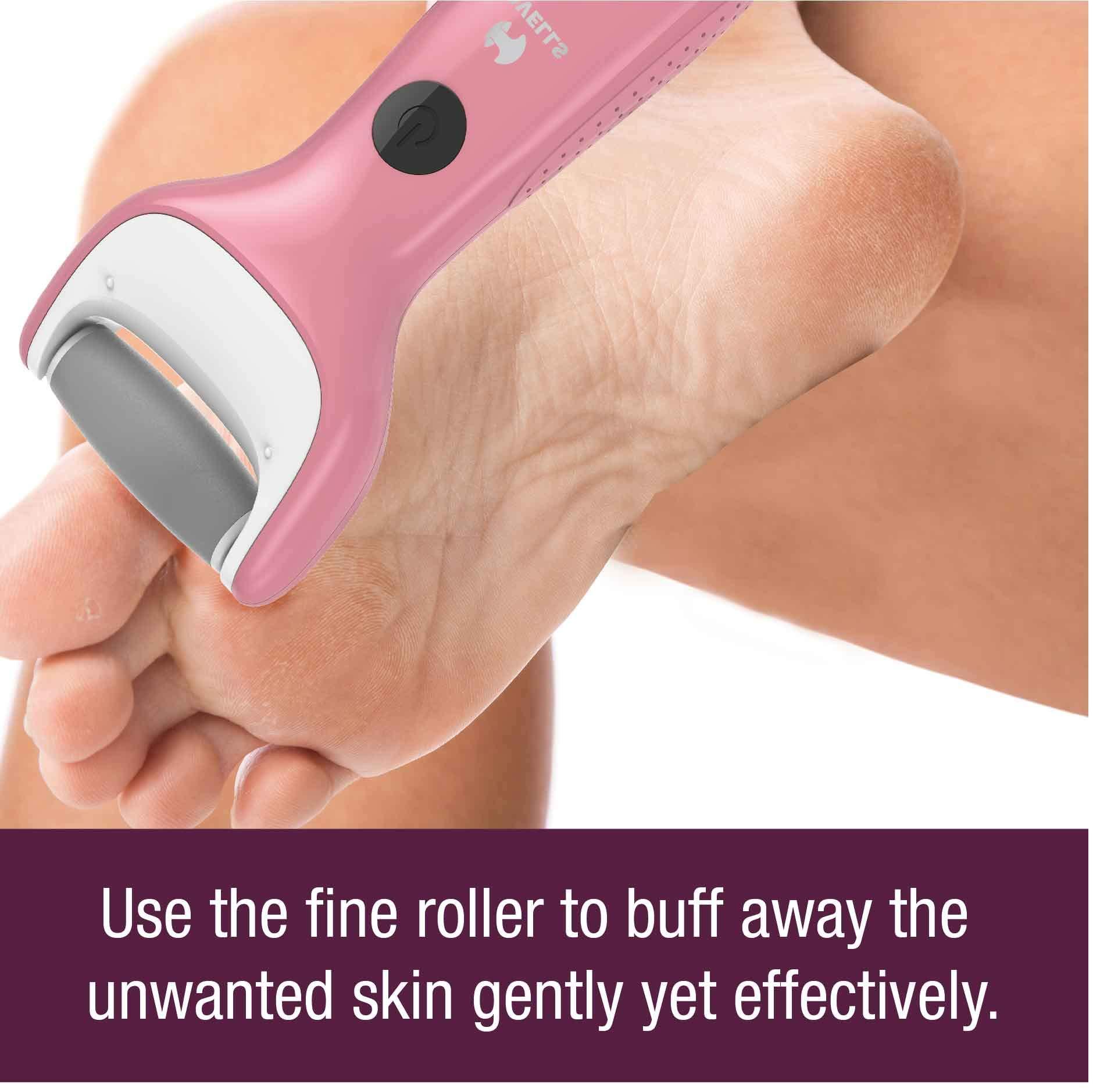 Havells Havells Rechargeable Callus Remover | Professional Pedi feet Care for Cracked Heels | Suitable for All Skin Types | Cord and Cordless Use | 2 Years Guarantee | Cherry Pink | CR4001