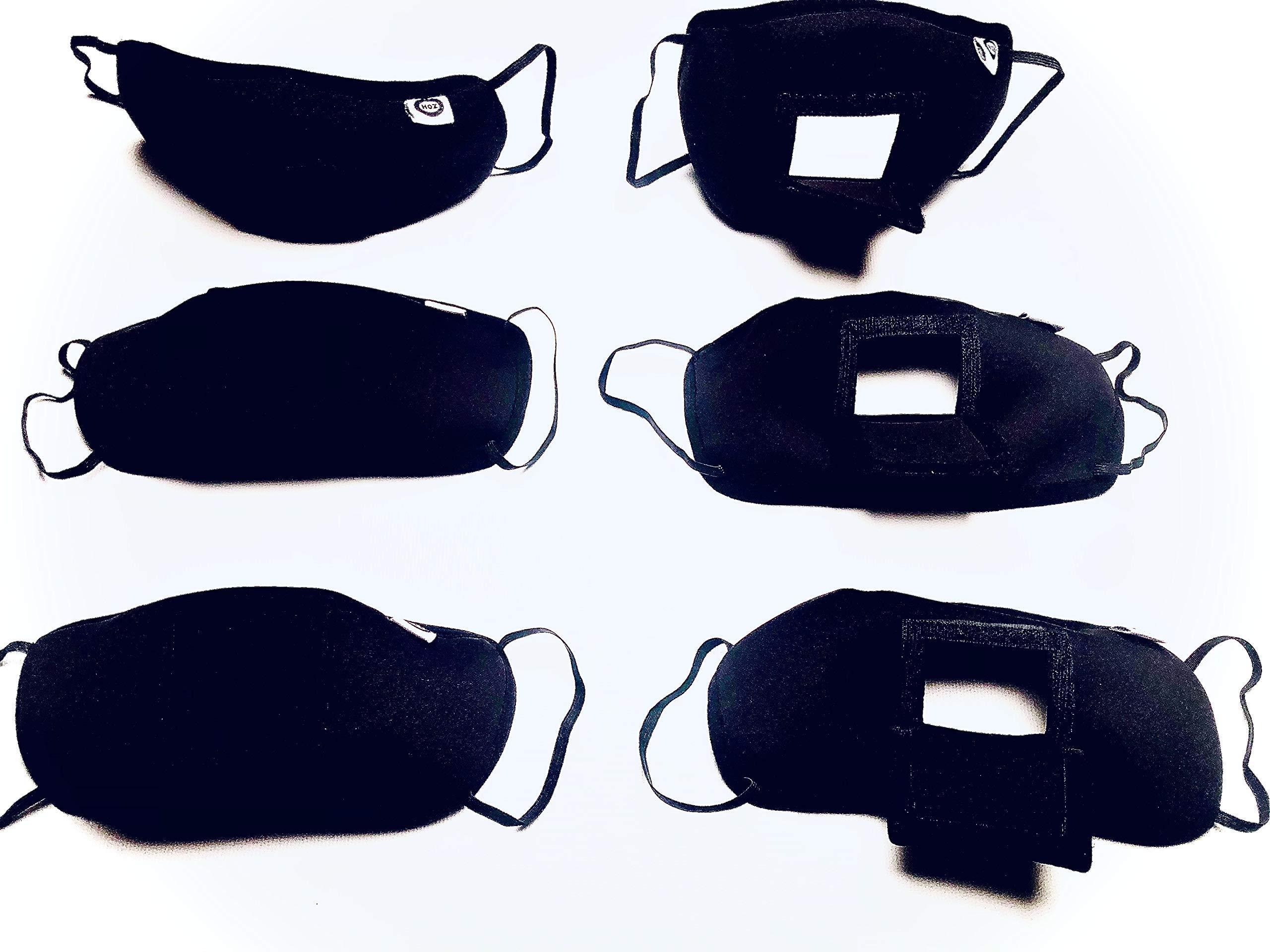 House of Zeitgeist House of Zeitgeist Activity Mask with mouth opening for Drinking, Eating, Exercising, Breathing, etc, for Women + Men + Reusable,Black,One Size Adult