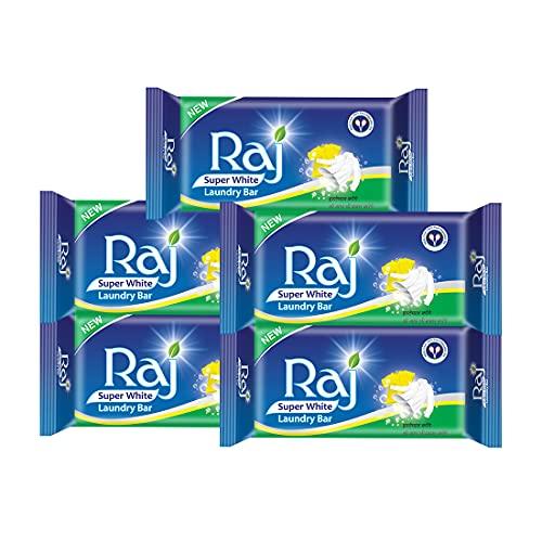 RAJ SUPER WHITE Raj Super White Laundry Soap Bar, 3.5 kg (Pack of 35 x 100g)