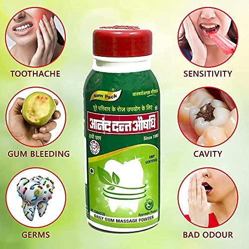 HATHI CHHAP Organic Anand Dant Aushadhi Pack of 3 (Ayurvedic Gum Massage Dant Manjan/Toothpowder)