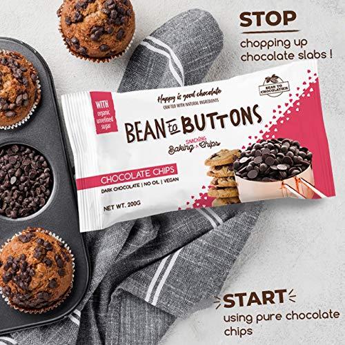 Pink Harvest Farms Pink Harvest Farms Bean to Buttons: Baking Chocolate Chips (Pack of 2), 400gm