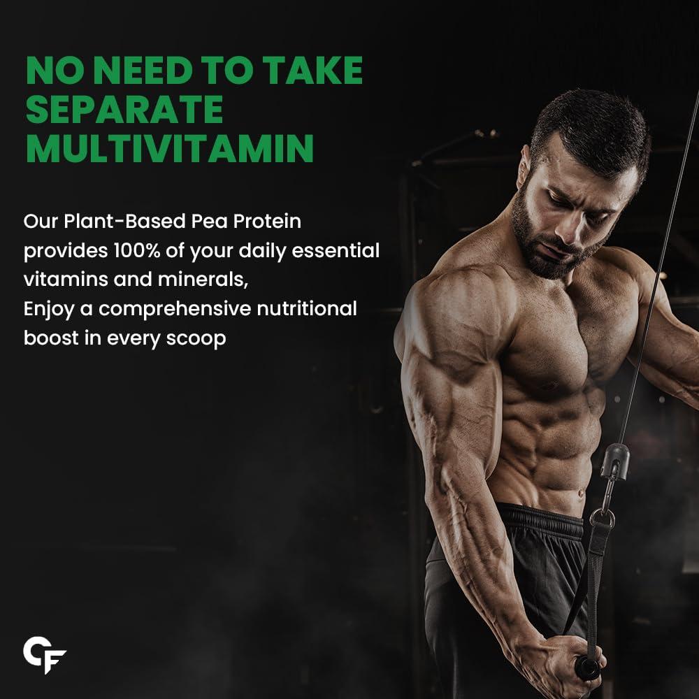 Carbamide Forte Carbamide Forte Pea Protein Isolate 30g per serving | Vegan Plant Protein Powder with 4.8g BCAA | 100% Pure Unflavoured Plant Based Pea Protein Powder - 500g (Pack of 2)