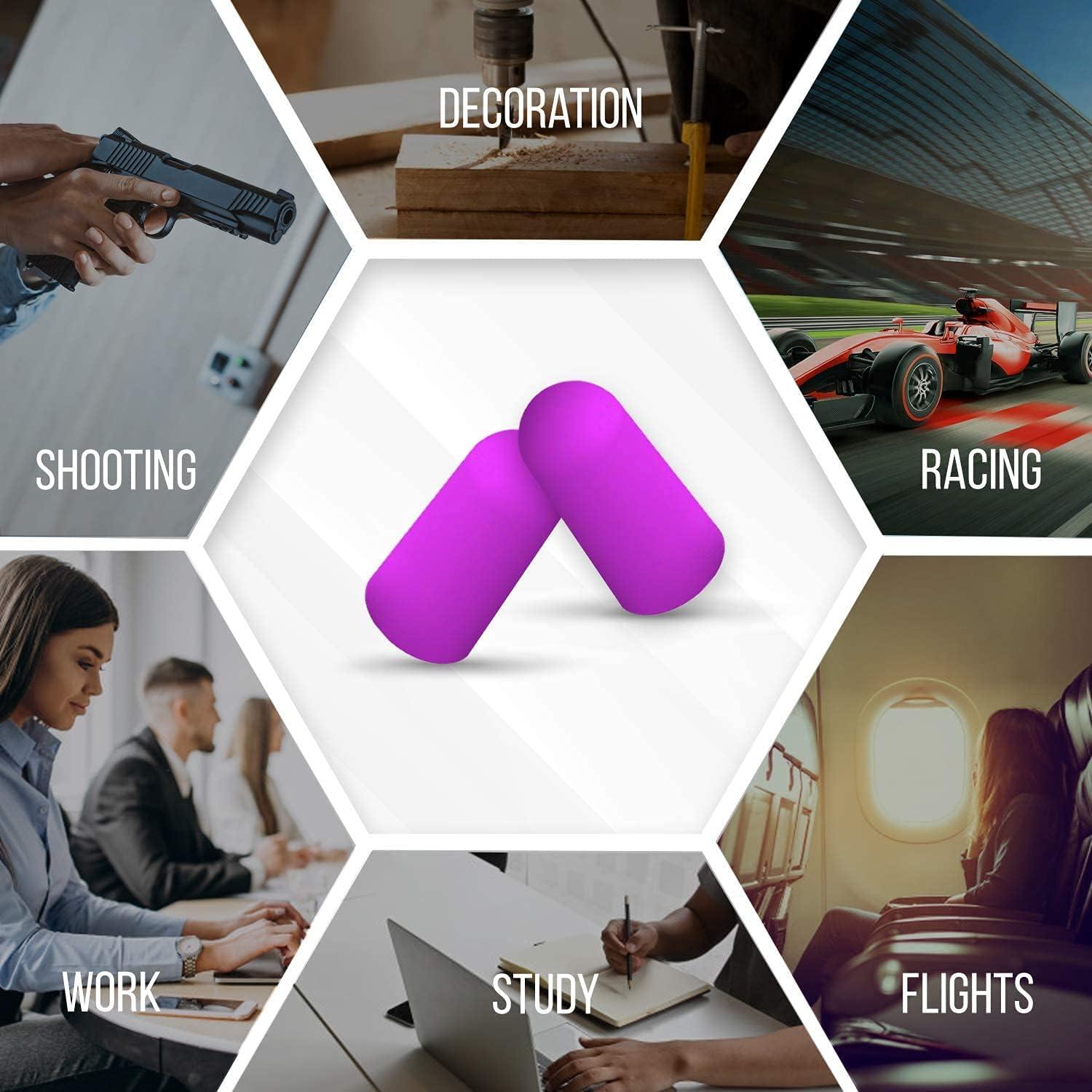 James International Soft Foam Ear Plugs Travel Sleep Prevention Earplugs Noise Reduction For Noise, Meditation, Studying, Live Concert, Yoga, Travel (5 Pair Foam Skin)