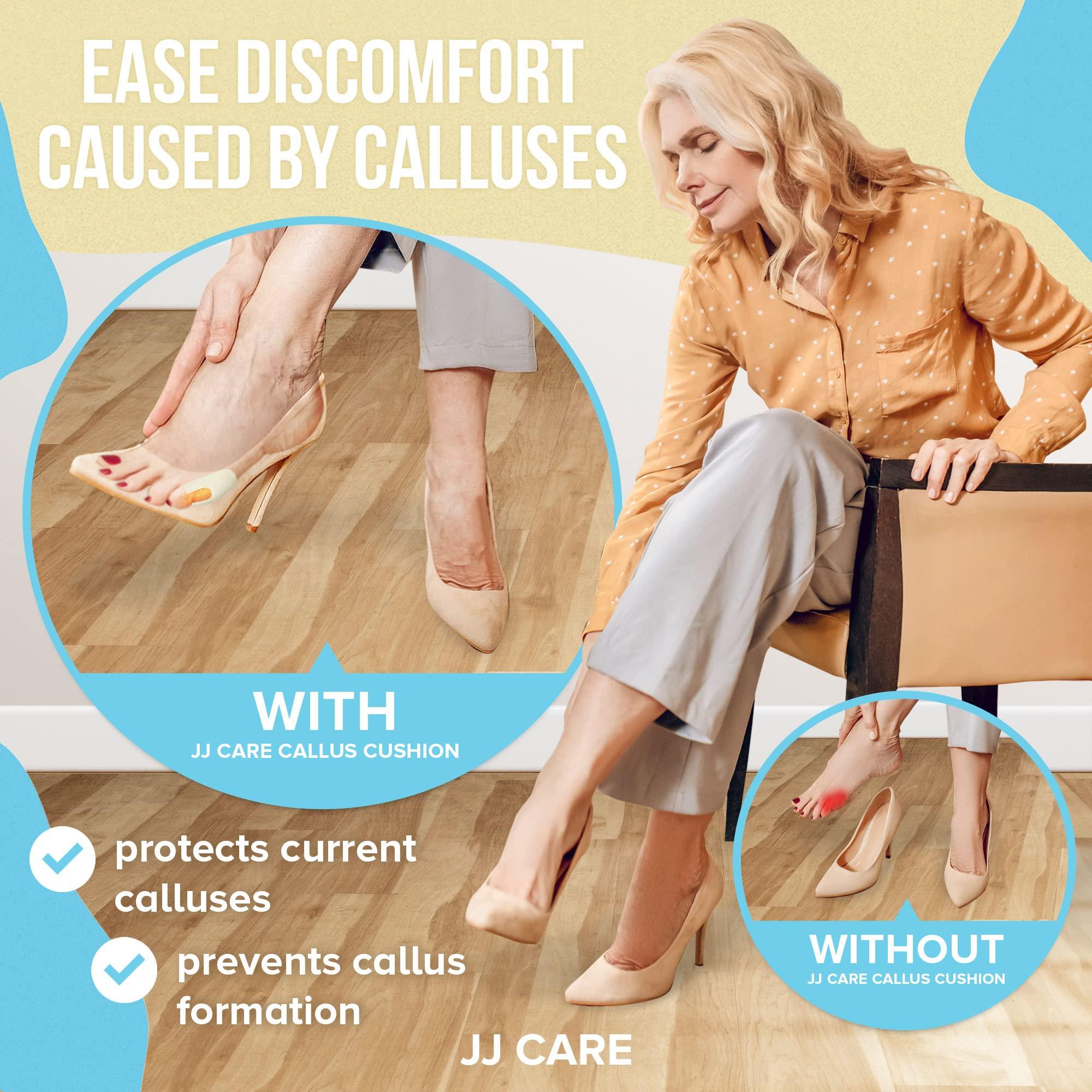 JJ CARE JJ CARE Callus Cushions [Box of 30] U Shaped Callus Pads for Feet, Soft Felt Callus Pads for Pain Relief & Foot Care, Self-Adhesive Foot Callous Cushions, Medical Grade Callous Protector