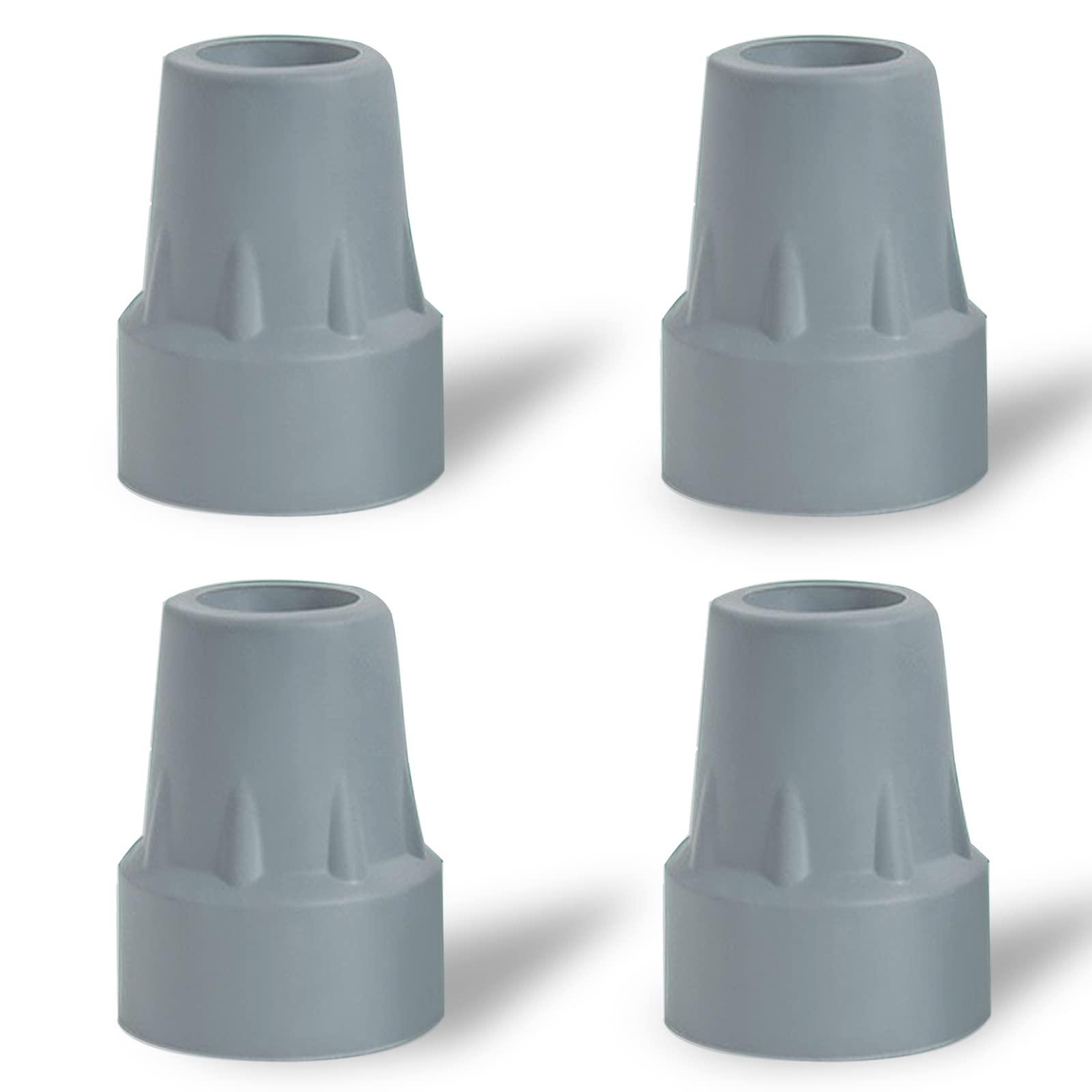 ATUOE Crutch Tips, 4 Pack 7/8 inch Heavy Duty Rubber Crutch Tips Replacement Rubber Cane Tips, Gray