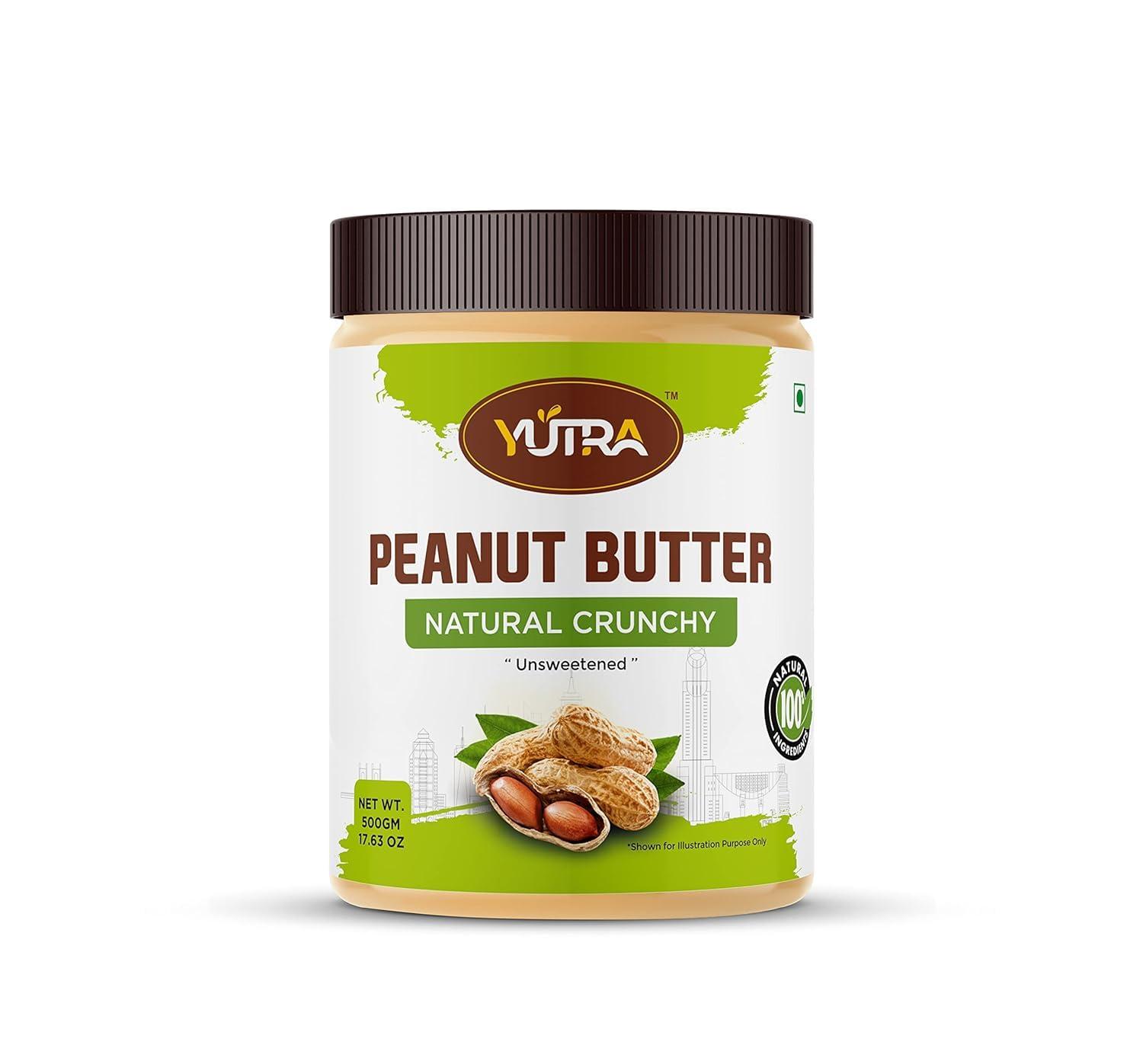 YUTRA YUTRA All Natural Peanut Butter, Unsweetened,Pure Roasted Peanuts, High in Protein Spread, Gluten- and Cholesterol-Free, Nut Butter 500 Gm(Na-Creamy+Na-Crunchy+Ch-Creamy)(Pack of 1)