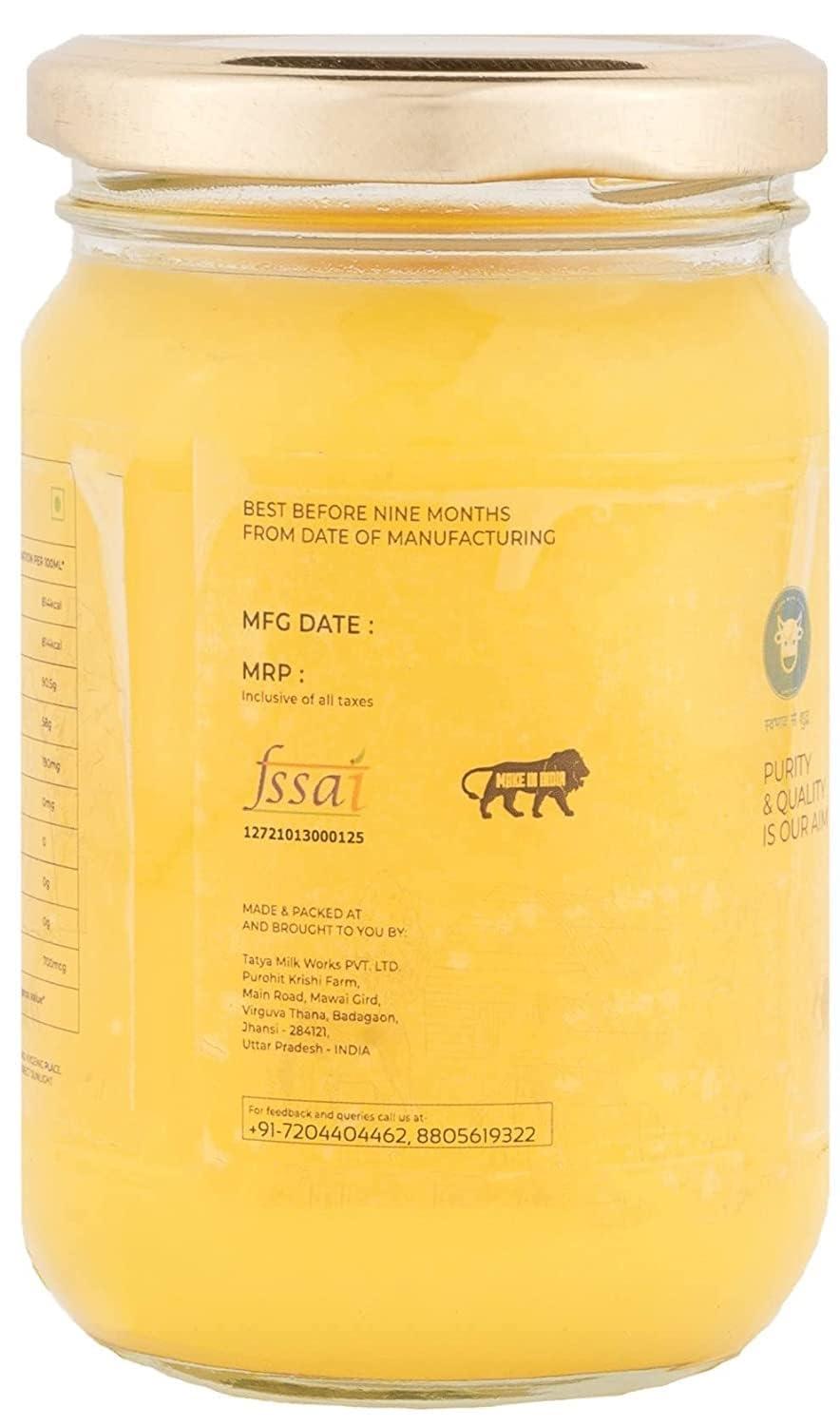 TATYA MILK WORKS Tatya Milk A2 Desi COW Ghee (500 ml, Gir Cow)