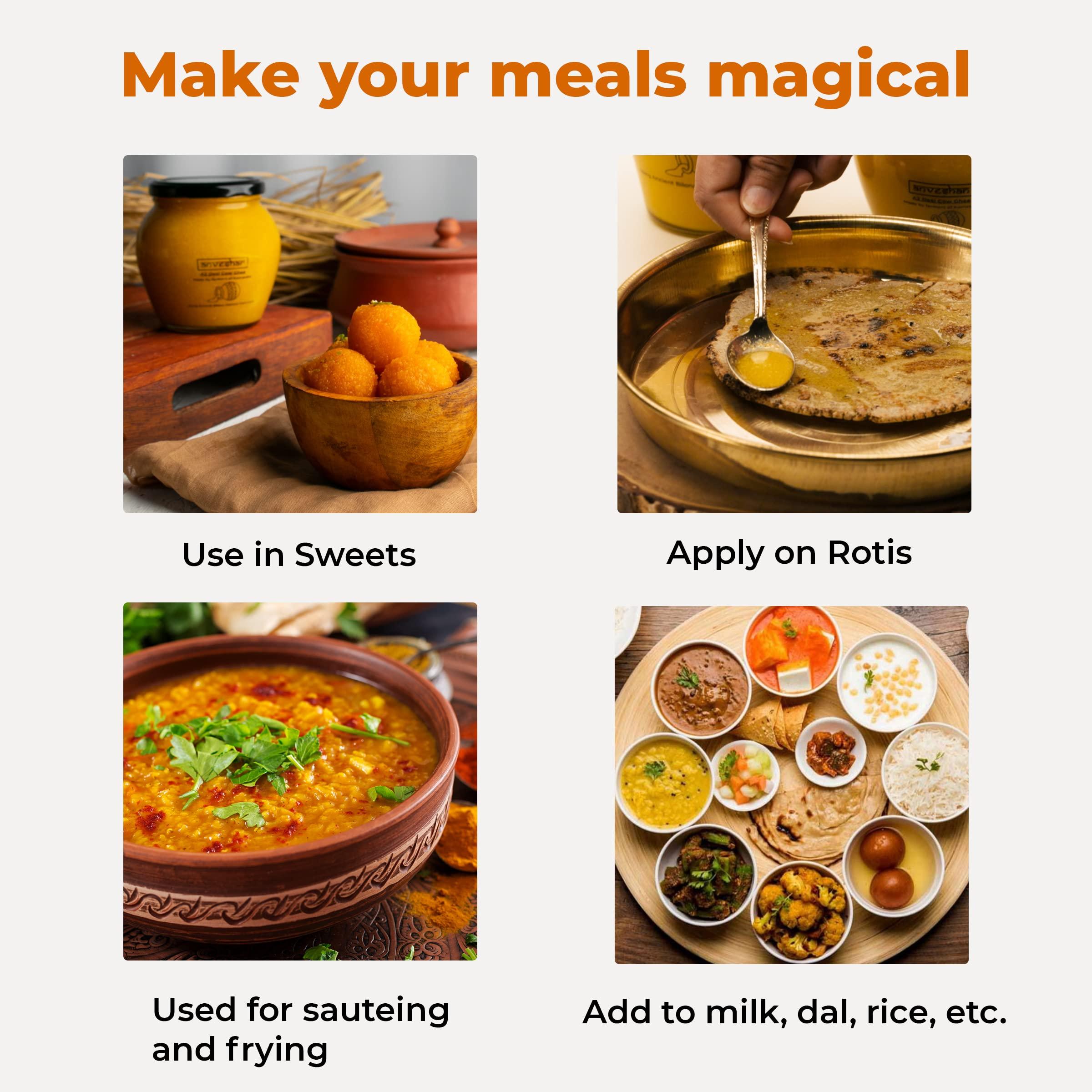 Anveshan Empowering farmers with technology Anveshan A2 Desi Cow Ghee (500ml x 2 Jars) | Glass Jar | Bilona Method | Curd-Churned | Pure, Natural & Healthy | Lab Tested | Grass-Fed Cultured Ghee