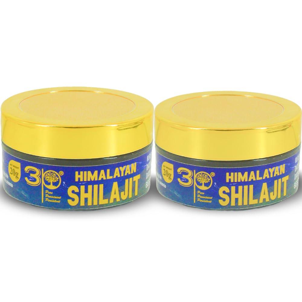 3P 3P Pure Himalayan Shilajit/Shilajeet enriched with fulvic acid and lab report - 40gm (20gm X 2packs)