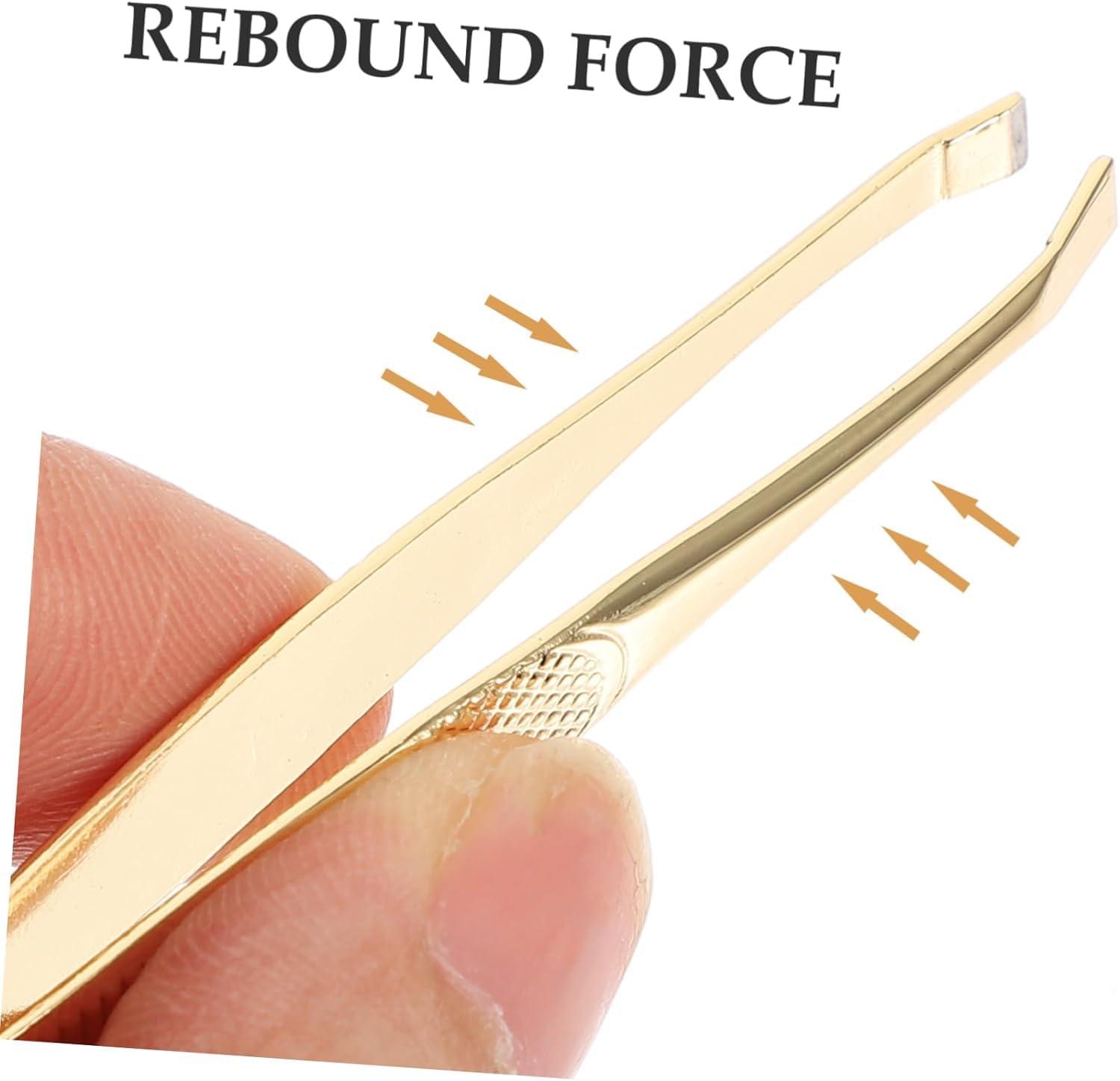 Aternal 2Pcs Eyebrow Tweezers Stainless Steel Professional Tweezers for Eyebrows Beauty Eyebrow Tweezer Eye Hair Removal Tool Hair Remover Tool Facial Tool Kits for Men Women Slant Tip Tweezers Pointy