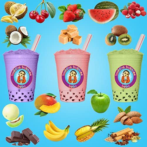 Buddha Bubbles Boba 50 XL Paper Boba Tea Fat Straws Red & White by Buddha Bubbles Boba