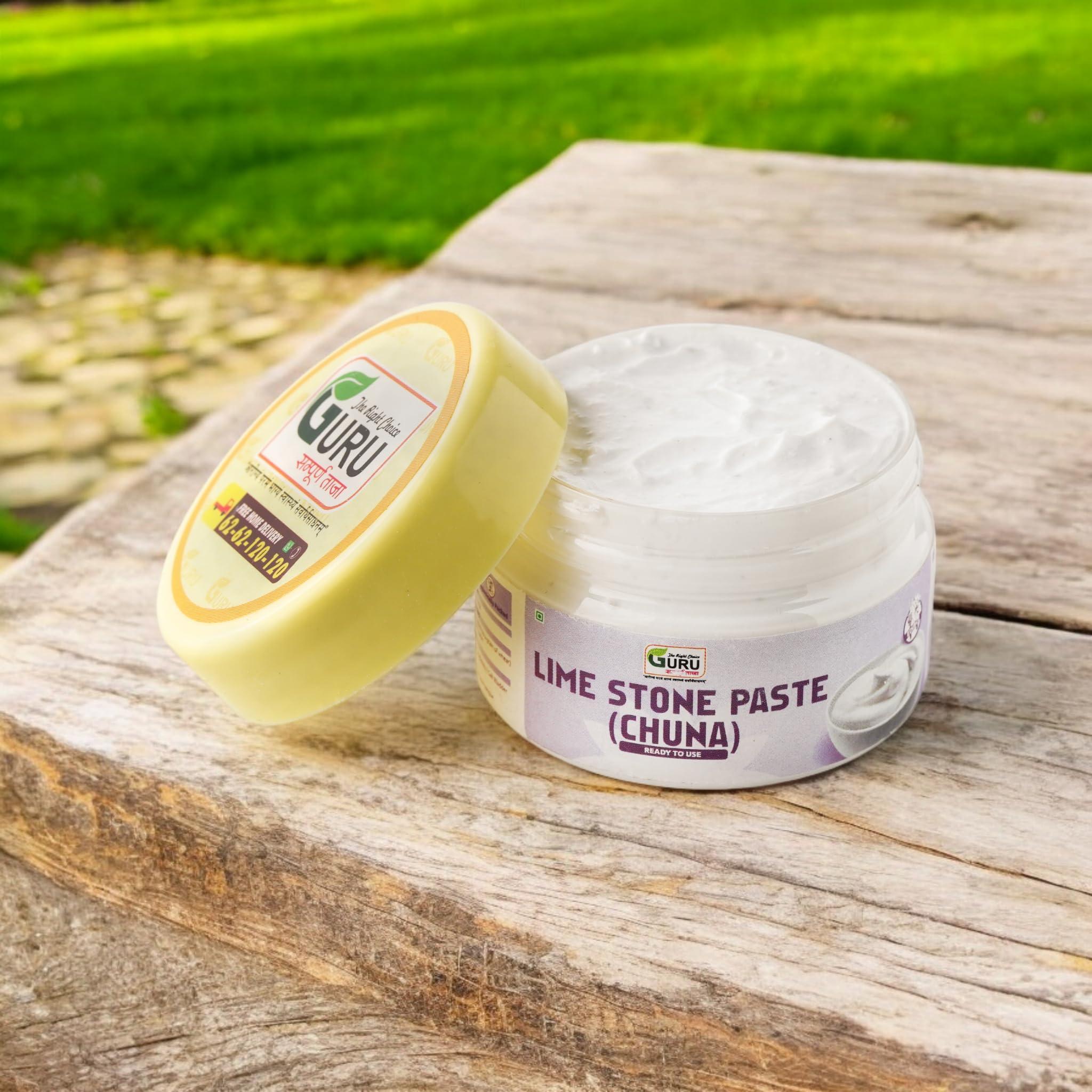 GURU SAMPOORNA TAAJA GURU Edible Limestone (Chuna Paste) :- 75 gm | Good for Bone Health | Rich in Calcium | Paan Chuna Paste