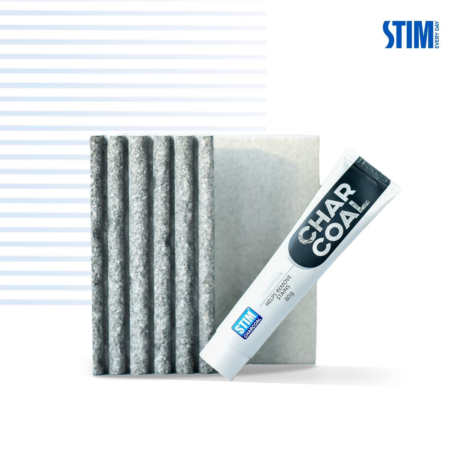 STIM STIM Charcoal Toothpaste For Natural Whitening (80g) Pack of 3