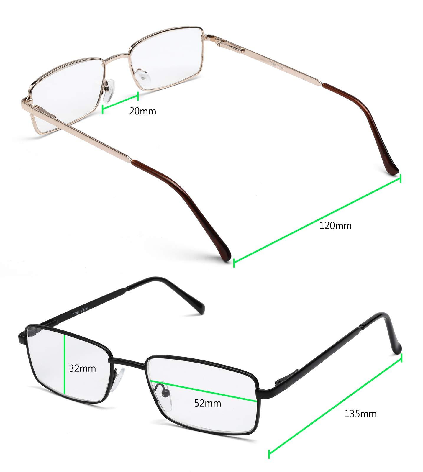 Success Eyewear Success Eyewear Reading Glasses Set of 3 Metal Full Rim Glasses for reading for Men and Women +1