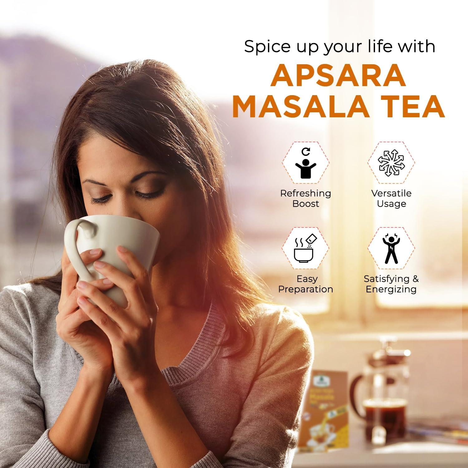 APSARA APSARA Instant Tea Masala Premix Tea 10 Sachets|Masala Tea Powder|Masala Chai Instant Tea Premix Ready Mix Tea Sachets | Chai Masala | Masala Flavour Tea | Masala Tea Premix 10 Sachets(Pack of 1)