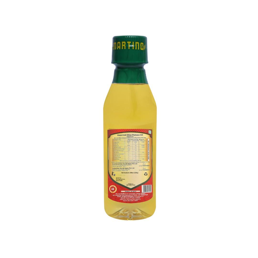 MARTINO Martino Olive Pomace Oil, Deep Frying and Indian Cuisine, 250ml Pet