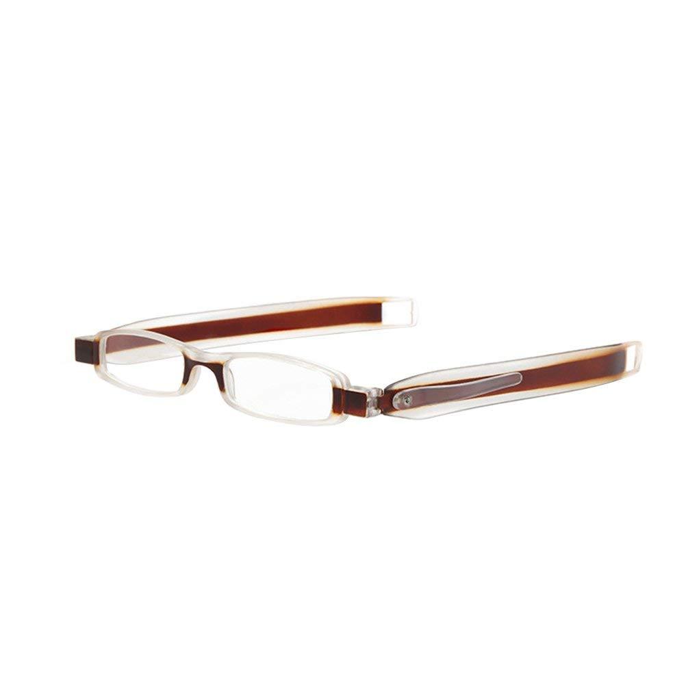 AEC AEC ID 180 Library 1 Rotating Tube Pen Clip Folding Reading Glasses (+1.75, Brown)