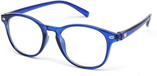 Glasswear Glasswear Reading Glasses For Men 1.00 1.25 1.50 1.75 2.00 2.25 2.50 2.75 3.00 3.25 3.50 3.75 4.00 Round Blue Transparent Frame Anti Glare Reading Glasses For Men And Women Anti Reflection (2.50)