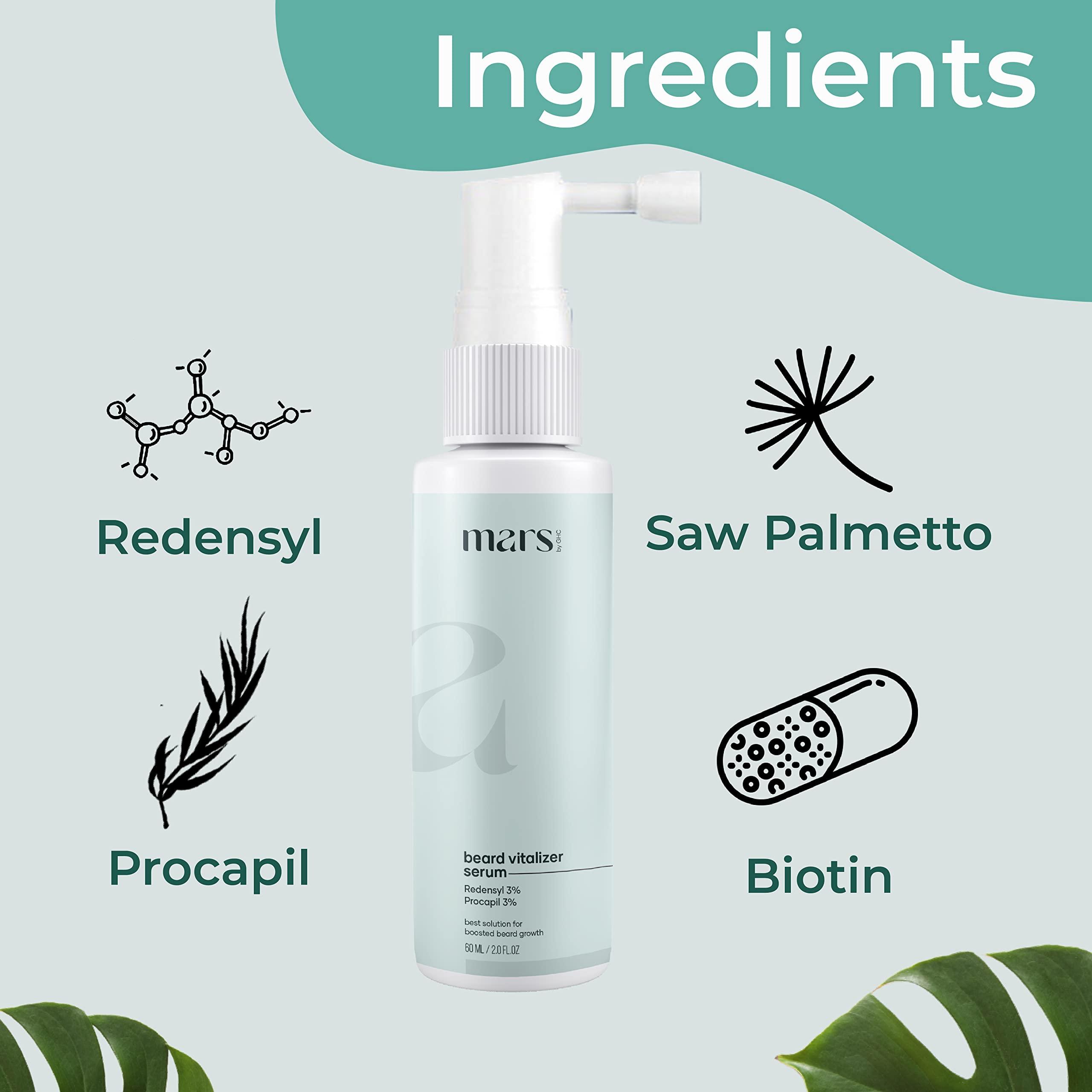 mars by GHC Mars by GHC Beard Vitalizer, 50 ml | Daily use beard serum for men | Redensyl & Procapil | Softens and Smoothes Rough Beard |Gives Beard Shine & Nourishes Beard