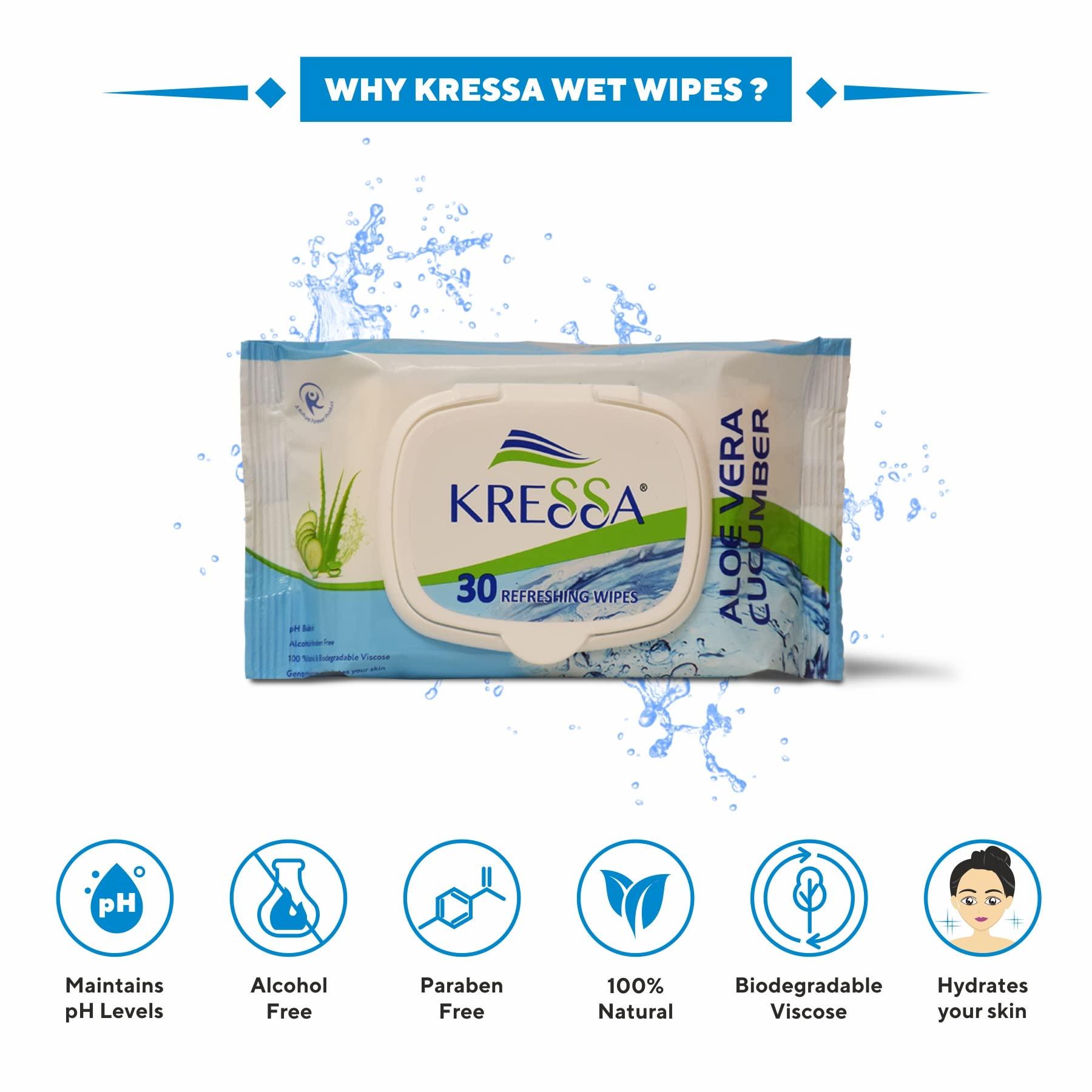 KRESSA Kressa Face Tissue and Wet Wipes Combo Pack (Face Tissue 2 Boxes & Wet Wipes 3 Pack)