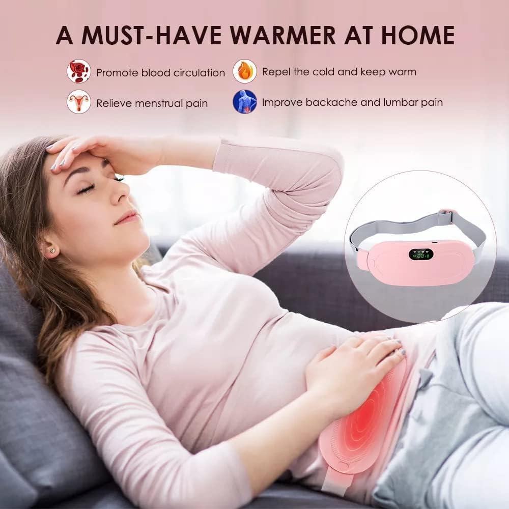 ZEXREL ZEXREL Period Cramp Relief Massager & Heating Pad for Period Cramps Portable Cordless Periods Cramps Relief Machine 3-Temp. & 4-Massage Mode Fast Heating Menstrual Period Pain Relief Device for Women (Periods Relief)