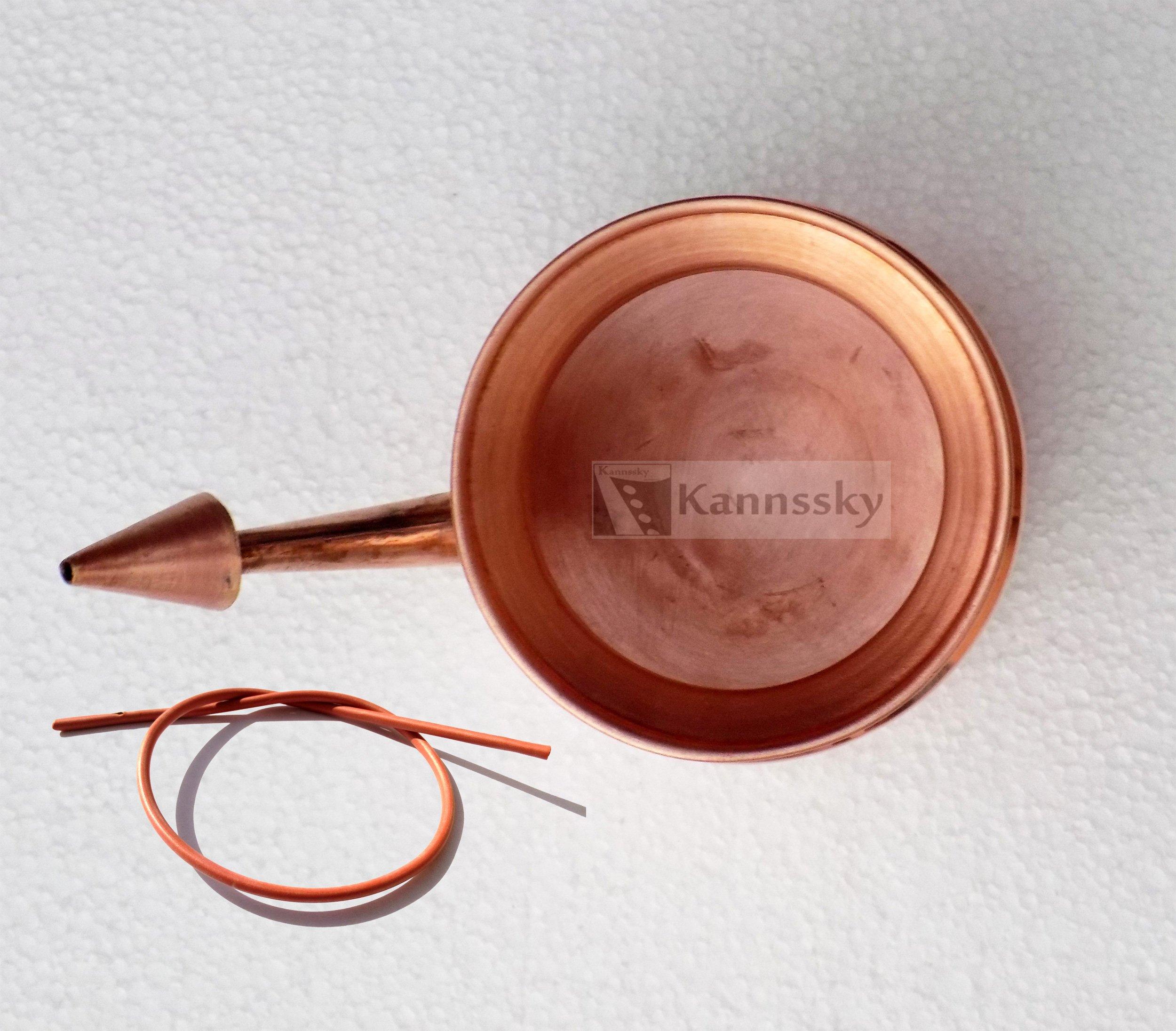 KannsSky KannsSky Copper Jal Neti for Sinus Irrigation (500 ml) with Hygienic Rubber Neti Sutra