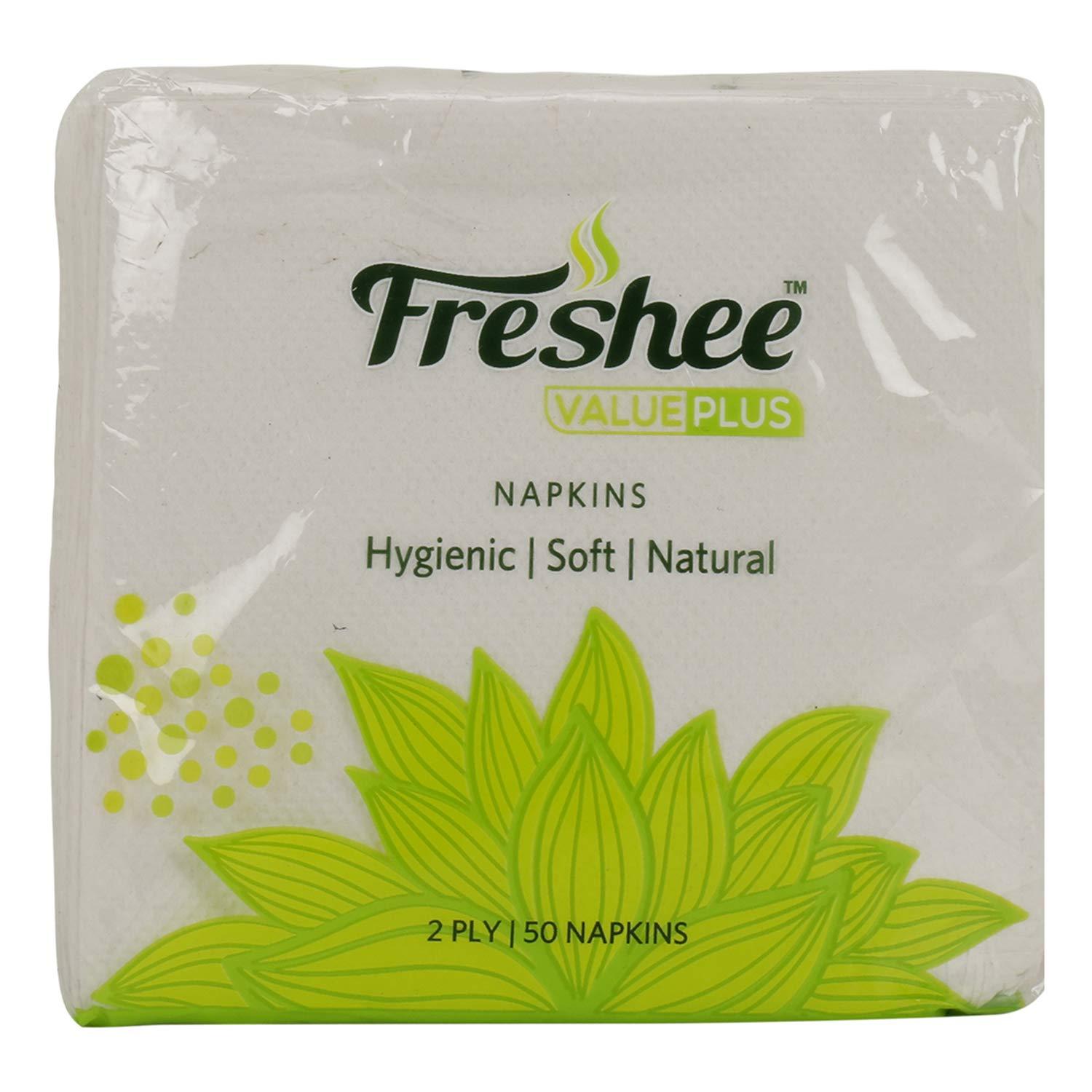 Freshee Freshee 50 Sheets 2 Ply Pack Of 3 Tissue Paper, Hygience And Fresh Tissue Made With 100% Virgin Fibre, Value Plus Range Of Disposable Tissue