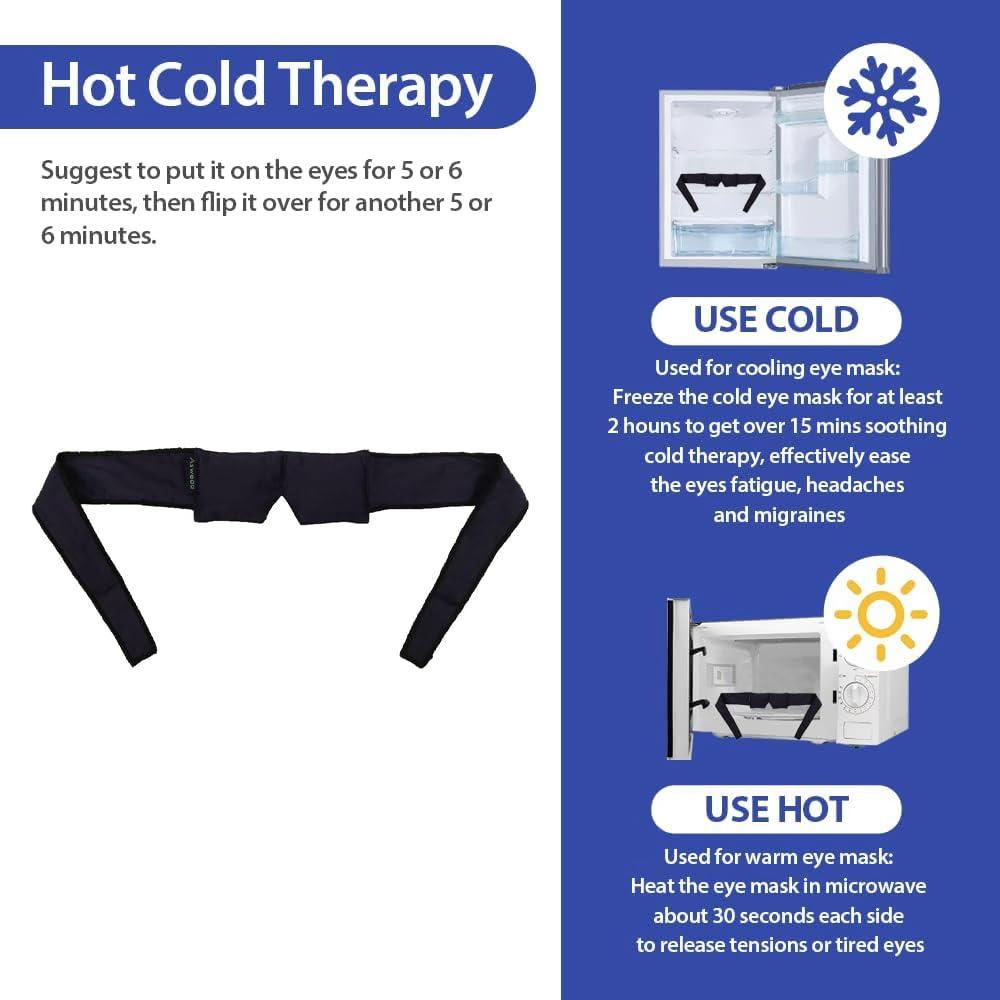 Asweda Hot & Cold Bags Asweda Hot & Cold Bags Eye Pack For Dry Eyes/Tired Eyes/Relaxation. Natural Hot & Cold Soothing Wheat Bag. Warm Or Cold Compress Eye Mask For Dry Eyes. Reusable, Microwaveable (Blue)