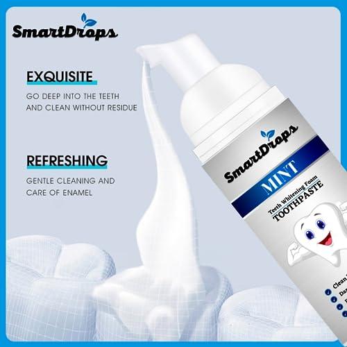 Smartdrops Whitening Foam Toothpaste for Sensitive Teeth, Snow Teeth foaming Whitening (60ml)