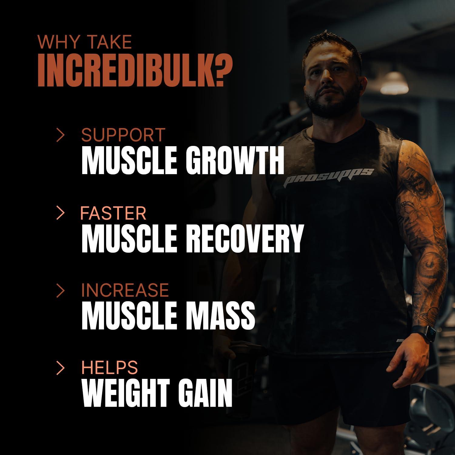 PRO SUPPS PROSUPPS Incredibulk Premium Weight Gainer Protein - 2.7kg (Chocolate) | 54g Protein, 250g Carbs, 19g EAA | Weight Gain Supplement for Men & Women| Mass Gainer