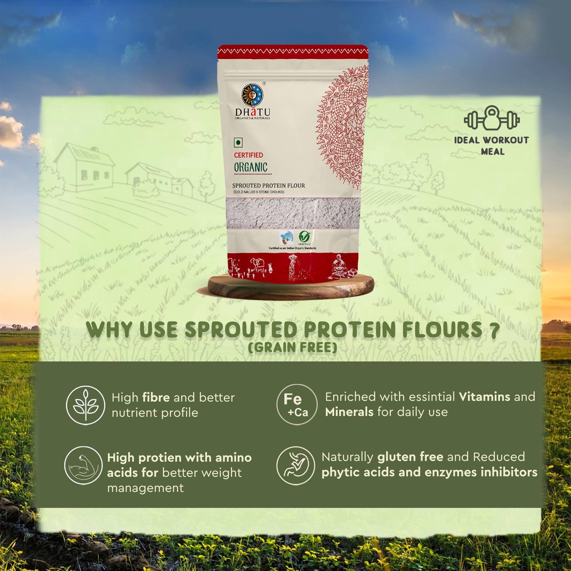 Dhatu Dhatu Organics & Naturals Sprouted Brown Chickpea Flour, 500 g