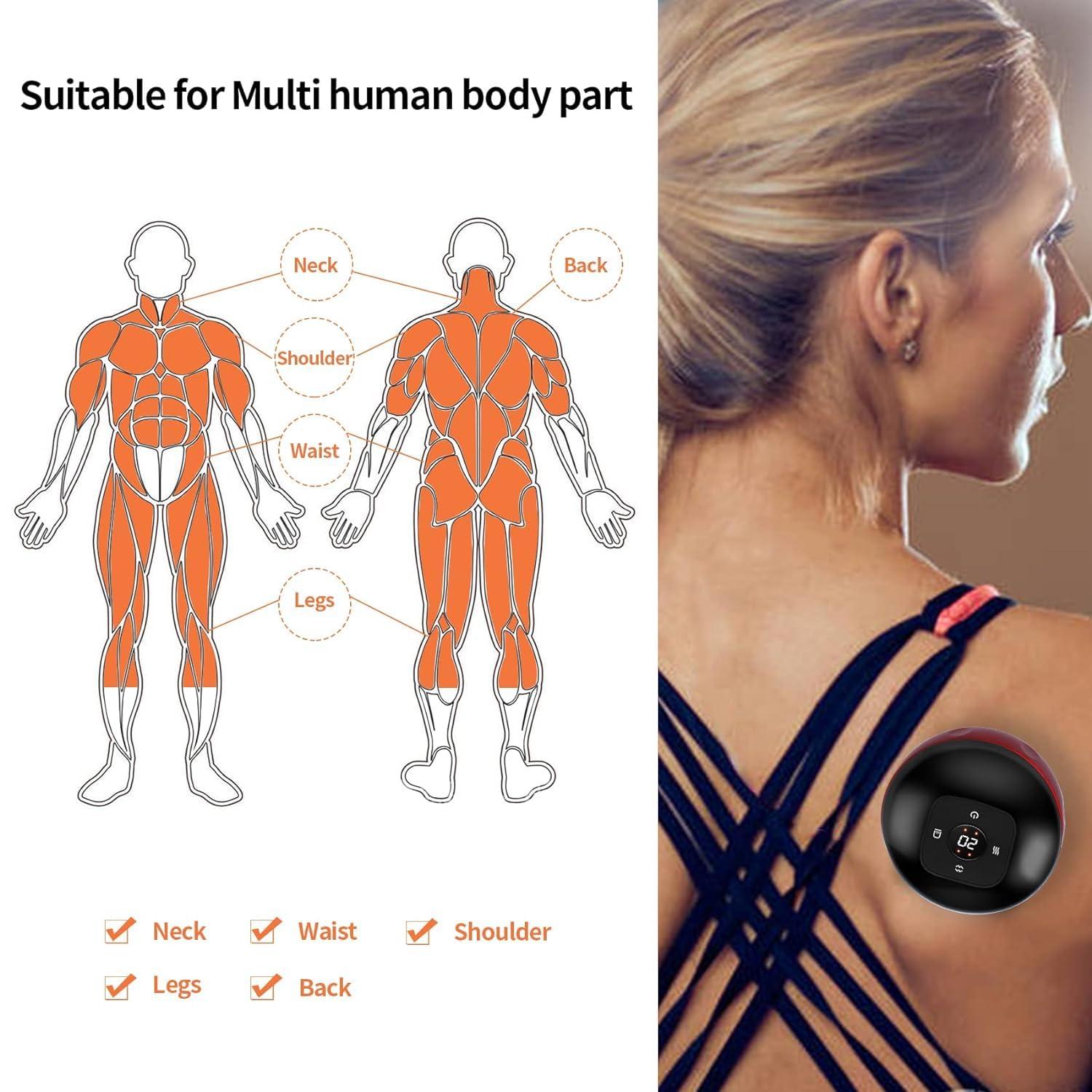 ARYKA Smart Electric Cupping Therapy Set, Portable Massager 12 Levels Suction And Infrared Heating Muscle Massage Vacuum Therapy Machine, Multifunctional Dynamic Red Light Cupping Tool