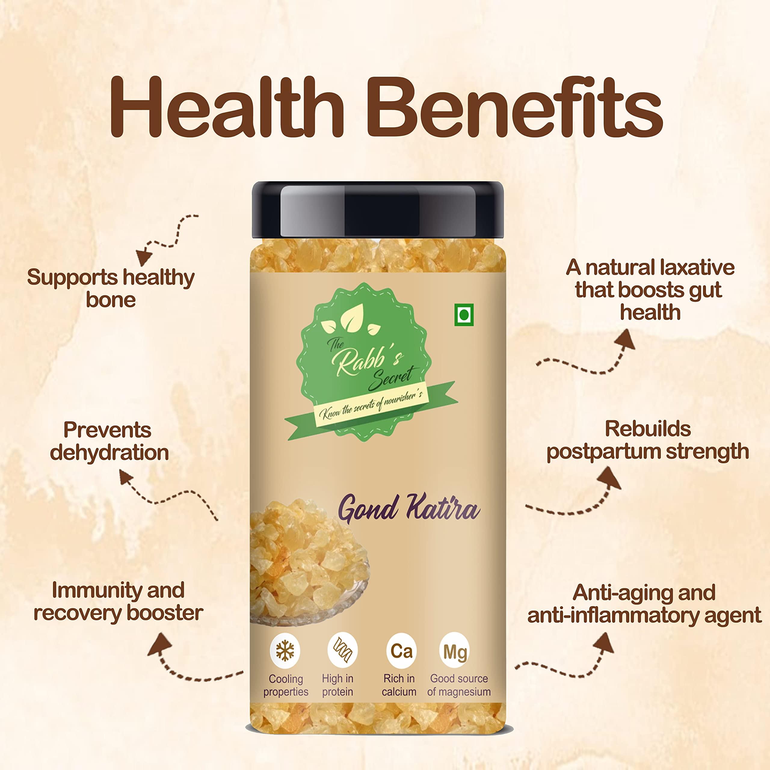 The Rabb's Secret The Rabb's Secret Gond Katira Pure Organic Jar 500gm| Tragacanth Gum| Edible Gum (Gond Katira, 500gm)