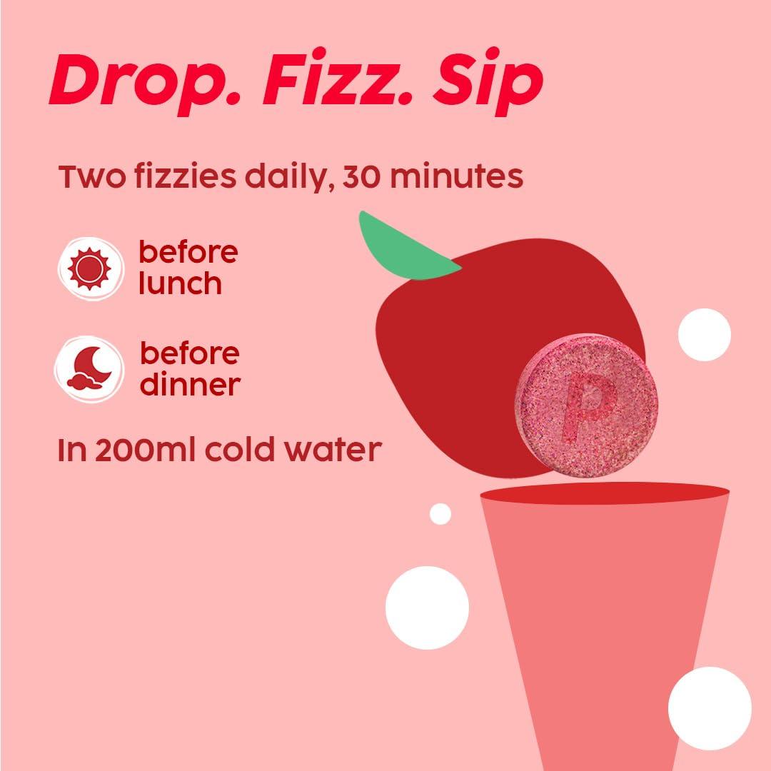 PLIX - THE PLANT FIX PLIX - THE PLANT FIX Apple Cider Vinegar Effervescent|With Mother ACV|Vitamin B6 & B12|Pack of 1 (Lemon Masala),15 Tablets|No Added Sugar|Easy to Carry & Consume, 90 grams