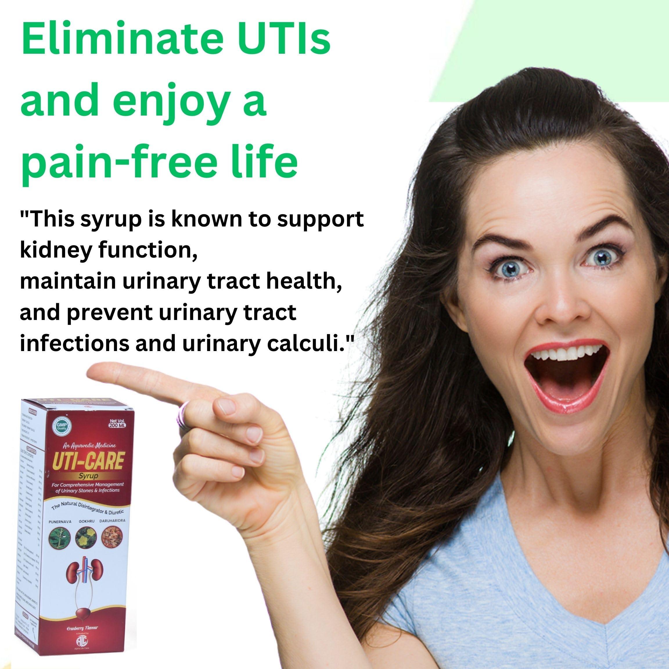 ALPHA LIFE CARE ALPHA LIFE CARE UTI-CARE An Ayurvedic 200ml Syrup For Urinary Track Infection(UTI), Support Kidney Health,Relief from Burning Sensation,Detoxifying Supplement with Punernava, Gokhru & Daruharidra (Pack of 6)