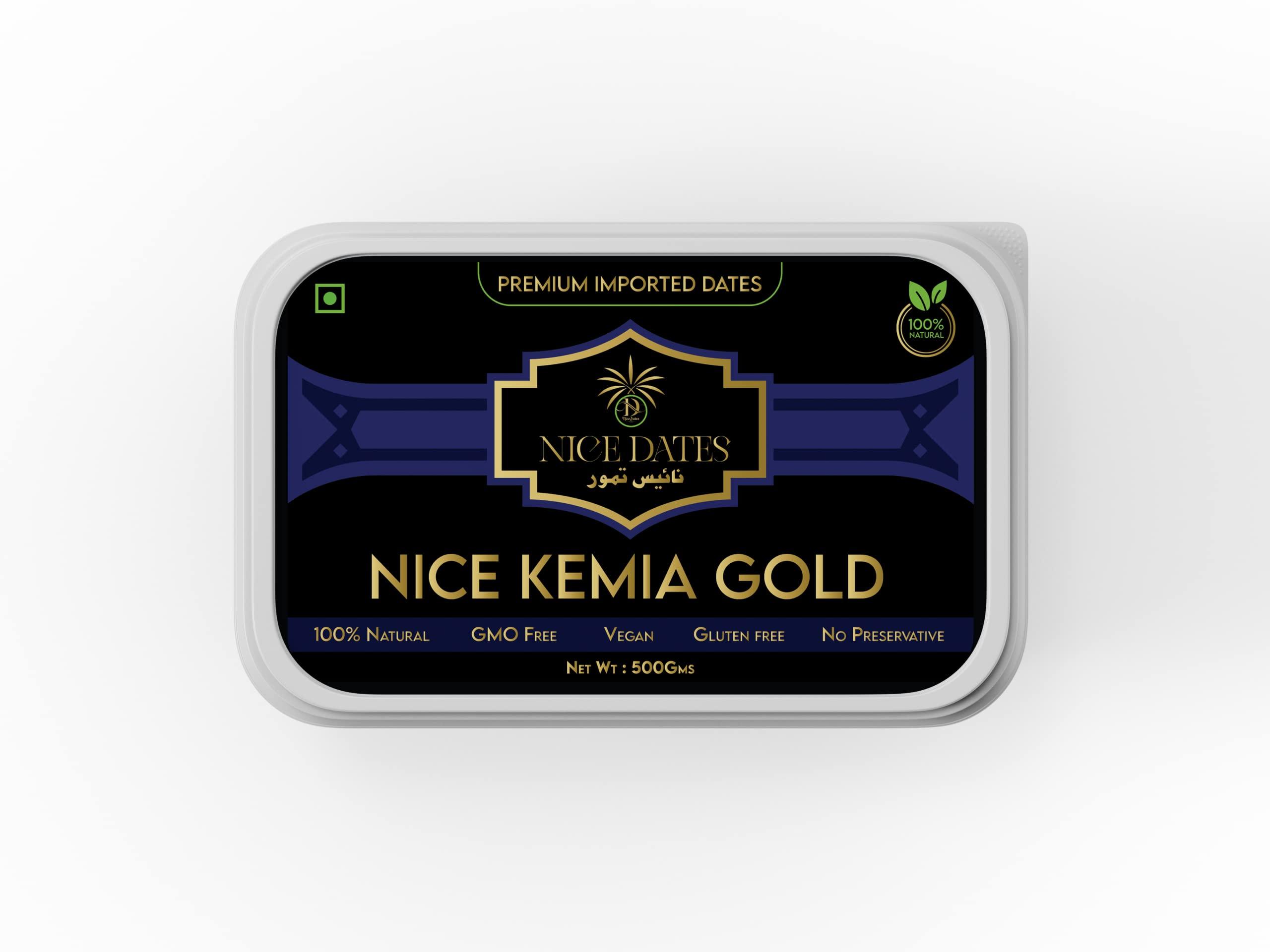 ND NICEDATES Nice Kimia Gold Dates (BUY 1 GET ONE FREE), 500 gm | 100% Natural Source |Healthy & Nutritious Snack, Rich in Vitamins & Minerals, Natural Sweetener Immunity Booster | Gluten Free | Vegan |