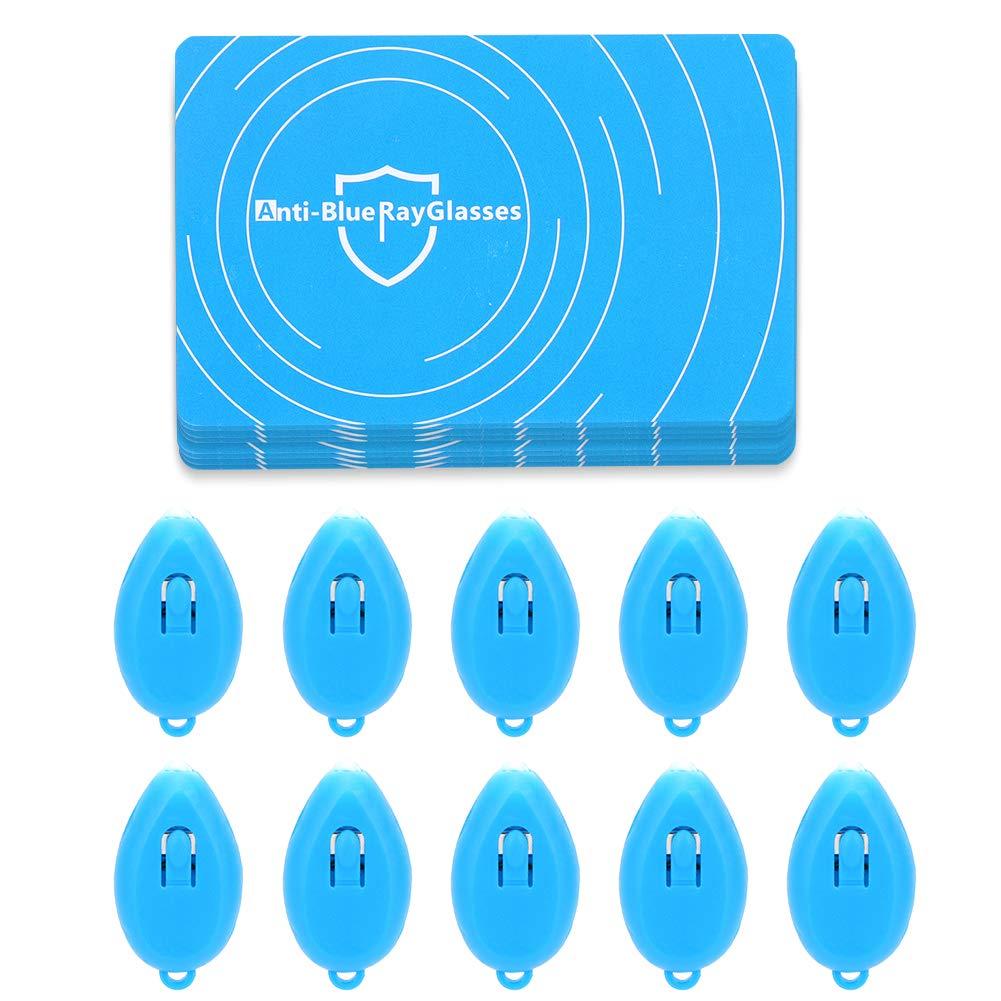 DAUERHAFT 10 Set Professional Anti-Blue Light Test Card,Including Anti-Blue Light Card and Blue Light Generator,The Blue Light More Strong,The Color Change More Deep,for Eyeglasses Test.