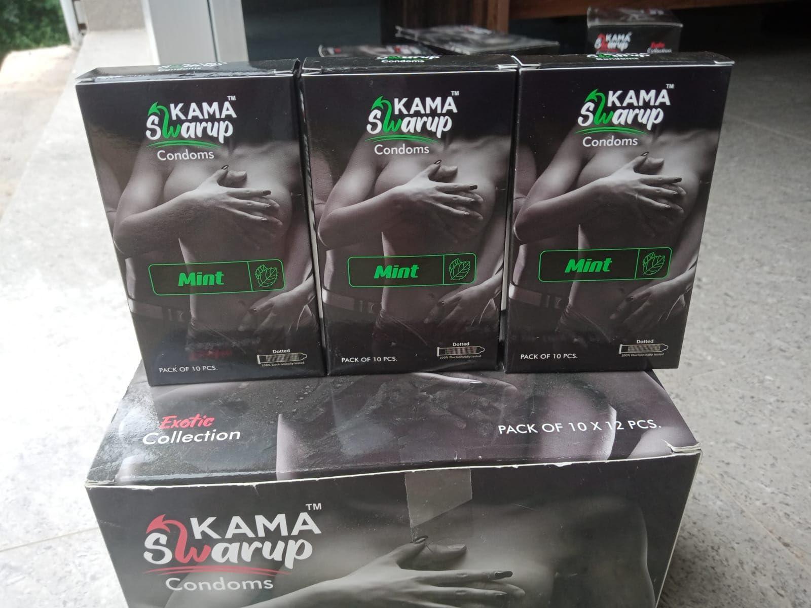 KAMA SWARUP KAMA SWARUP MEN DOTTED CONDOM JUMBO PACK OF 12 PACKS OF 10 PIECES (Mint)