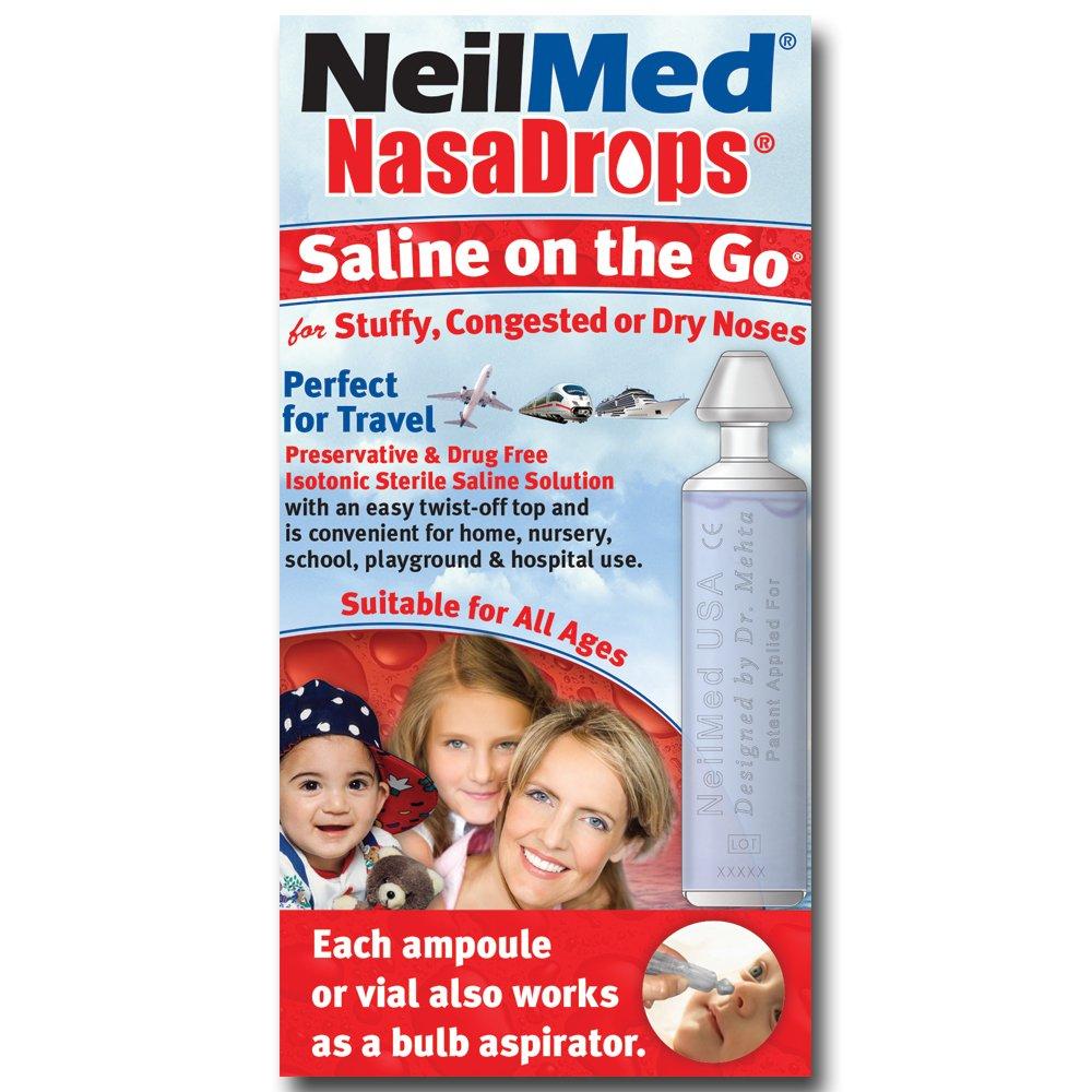 NeilMed Neil Med Nasa Drops Saline Vials, 15 Single-Use Ampoules, 0.5 Fl Oz