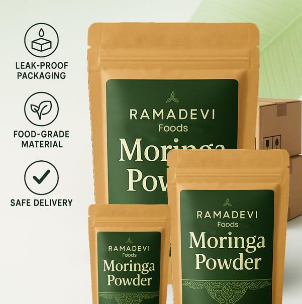 Ramadevi FOODS Ramadevi FOODS Drumstick leaves Spicy Podi/Moringa Powder/Munagaku karam - Without Garlic | Size - 200gm