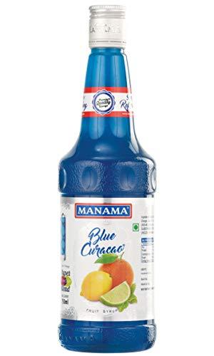 Manama Manama Lime and Mint Mojito, Blue Curacao Fruit Syrup, Lime Ice Tea and Peach Ice Tea (750ML Each), Pack of 4
