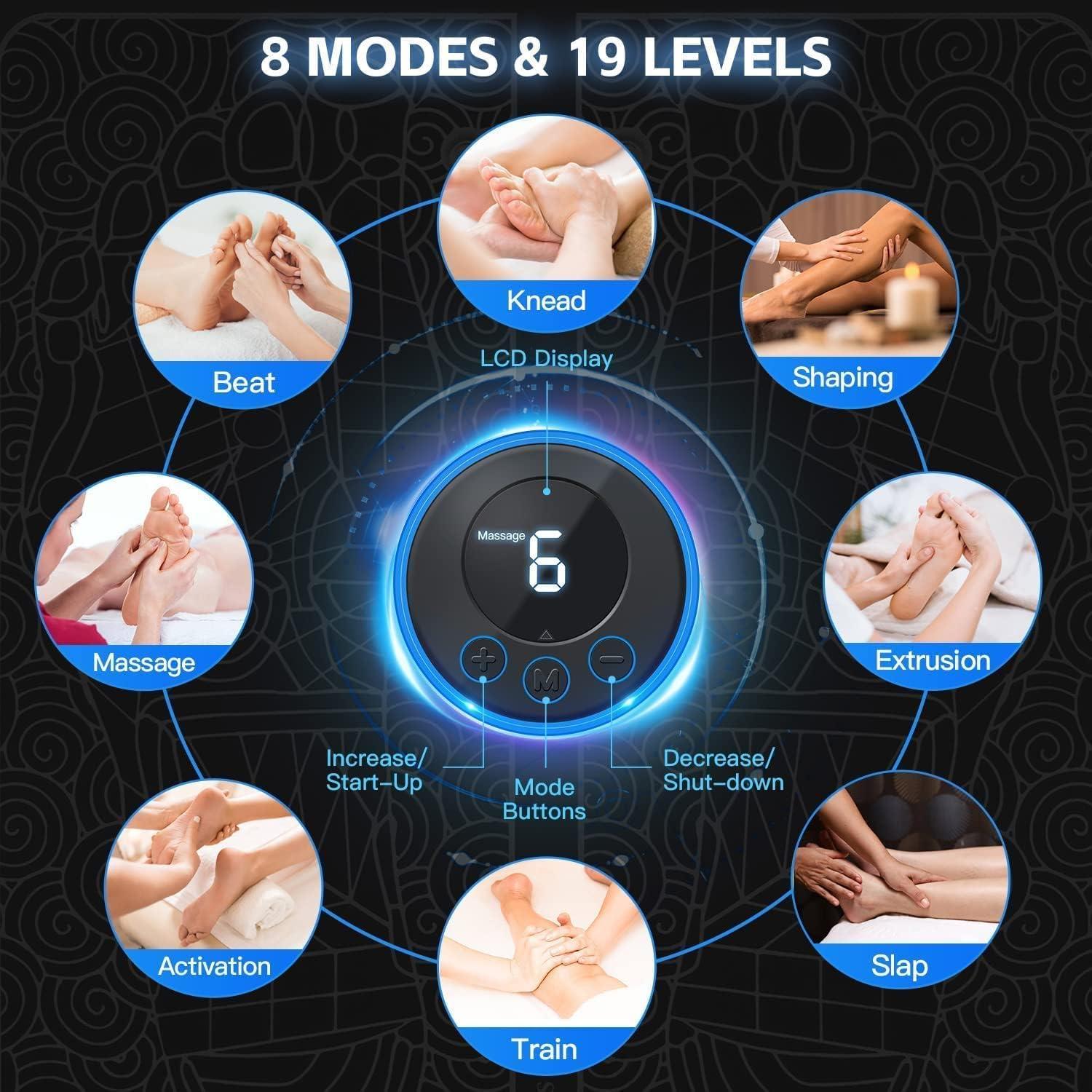 KBDev KBDev EMS Foot Massager for Pain Relief And Blood Circulation, Electric Deep Kneading Circulation Foot Booster for Feet and Legs Folding Portable