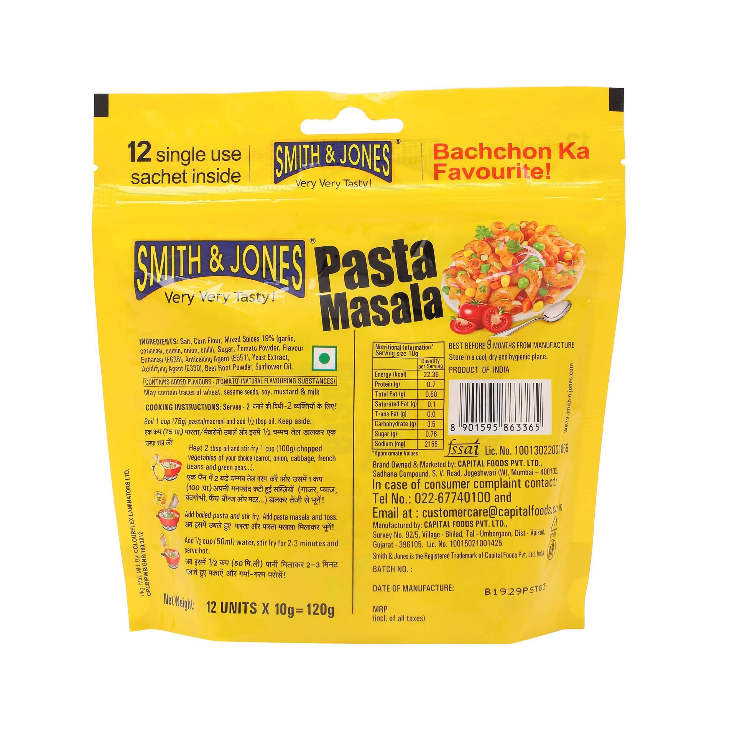 Smith & Jones Smith & Jones Pasta Masala, 10g (Pack of 12)