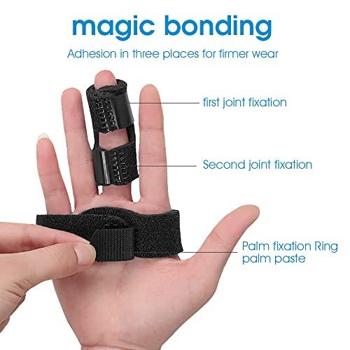 HANNEA HANNEA® Finger Splint for Middle Finger Knuckle Brace Finger fix Splint Straightening Support Protection Sleeve for Finger Immobilization, Fracture, Pain Relief(Black)