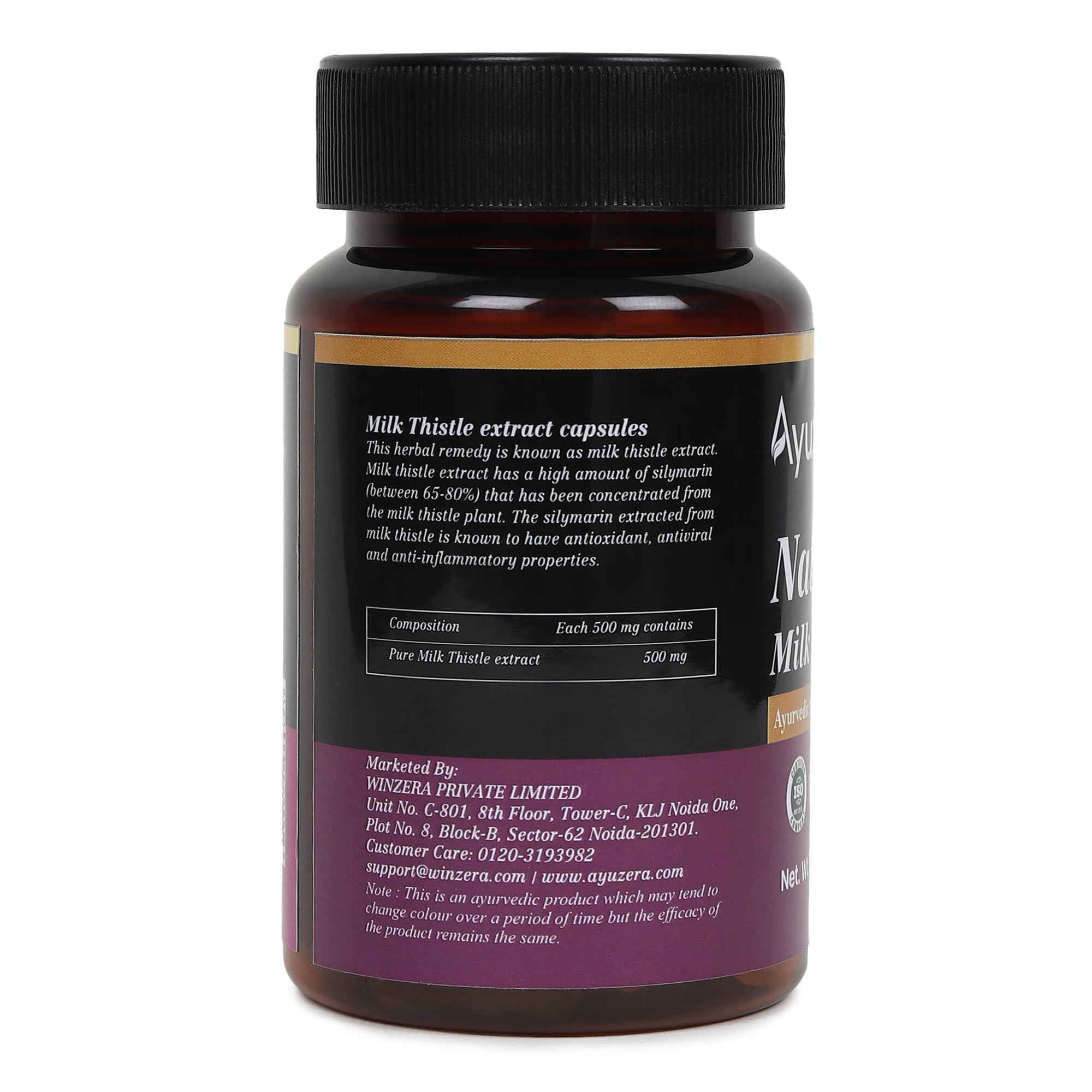 Ayuzera Ayuzera Natural Milk Thistle 60 Capsule|Food Suppliment, High Strenght|Pack of 1