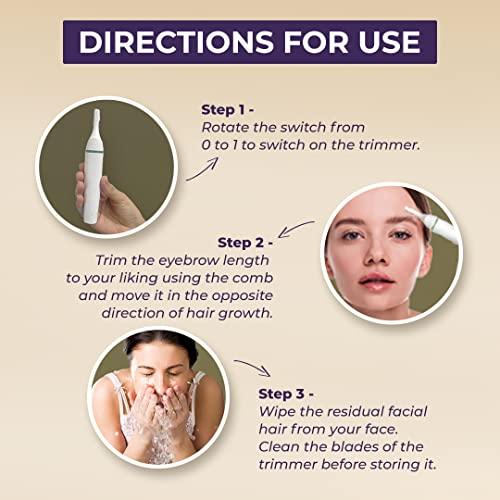 Sanfe Sanfe Desire Facial Precision Electric Trimmer for Perfect eyebrows | Sleek & Flexible hold | Anti Slip Grip | Designed for Shaping Brows | Easy & Safe | Upto 2 hours running time