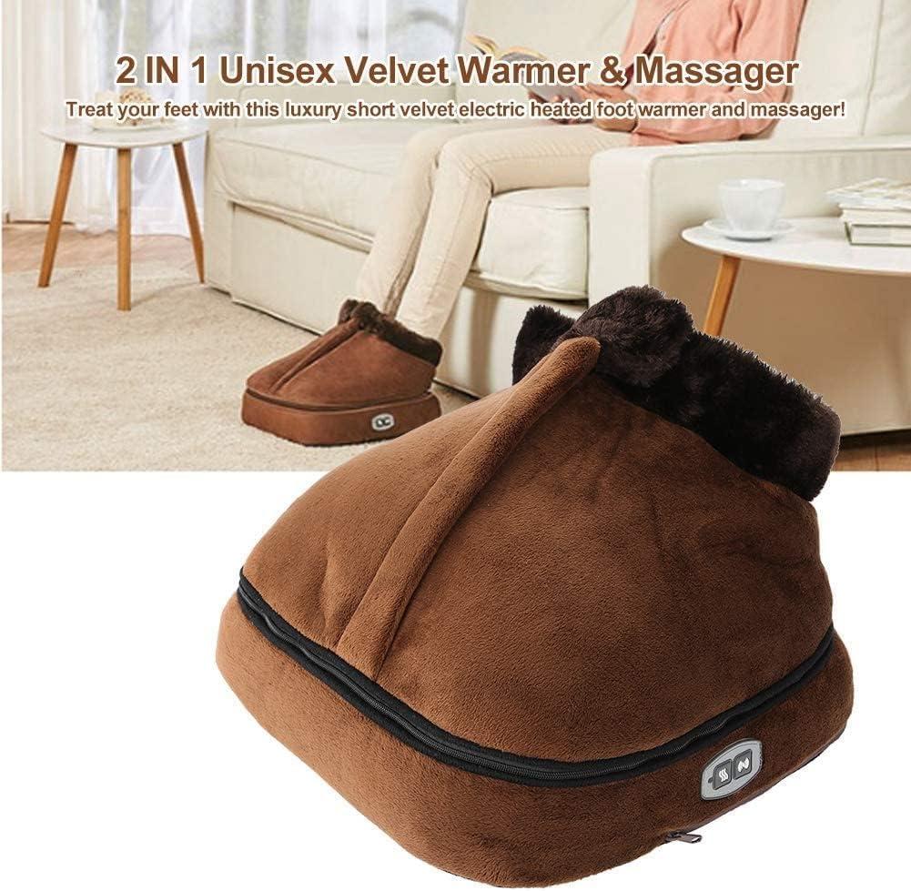 Arkit Arkit 2 IN 1 Foot Warmer & Massager Foot Massage Warmer Electric Heated Warm Feet Velvet Promote Blood Circulation Pain Relieve in Waist Neck Back Unisex Double Roller Kneading Massage