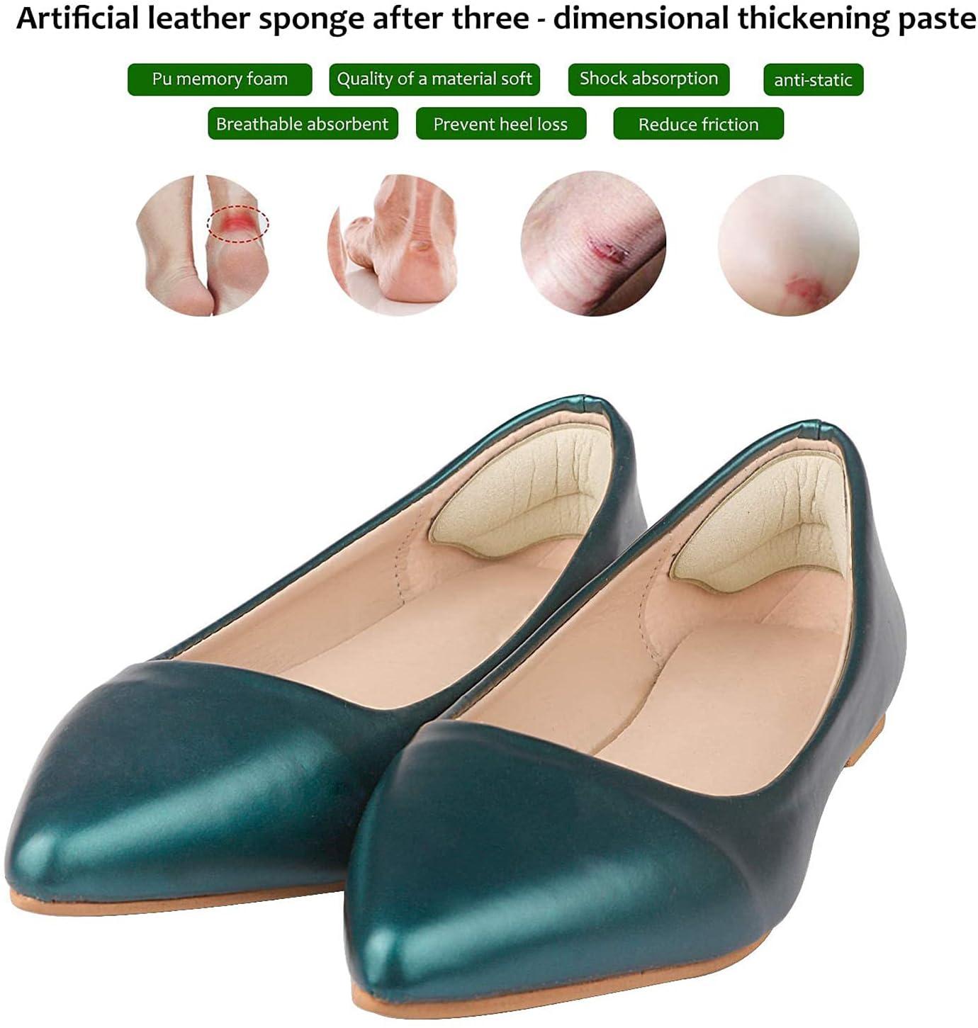 MATIE FIX MATIE FIX Heel Grips Liner Cushions Inserts for Loose Shoes, Heel Pads Snugs for Shoe Too Big Men Women, Filler Improved Shoe Fit and Comfort, Prevent Heel Slip,Blister (4 Pairs )(Pale Apricot+Black)