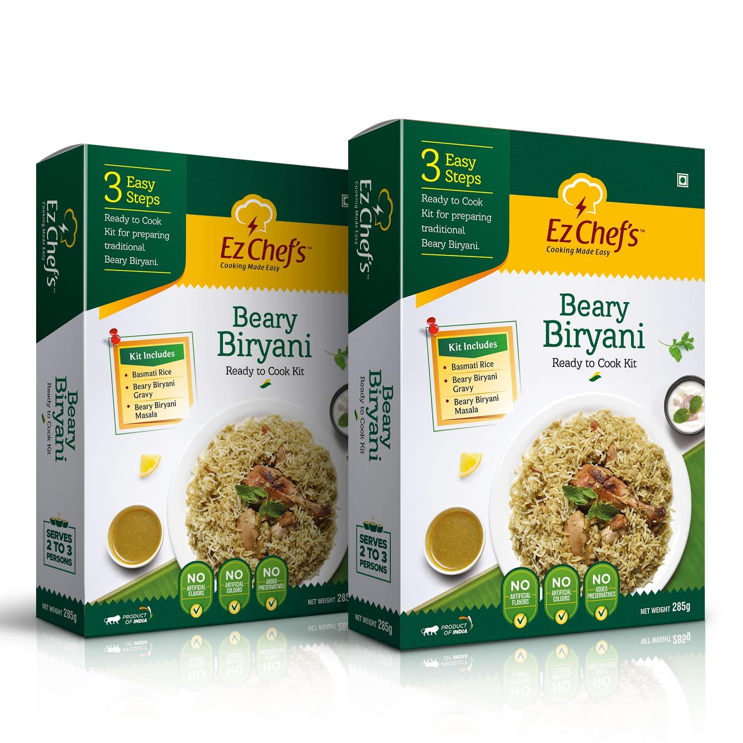 Ez Chef's Ez Chef\'s Beary Biryani Kit | Mangalore\'s famous Biryani | Ready to Cook in 3 easy steps | Just add Chicken | PACK OF 2